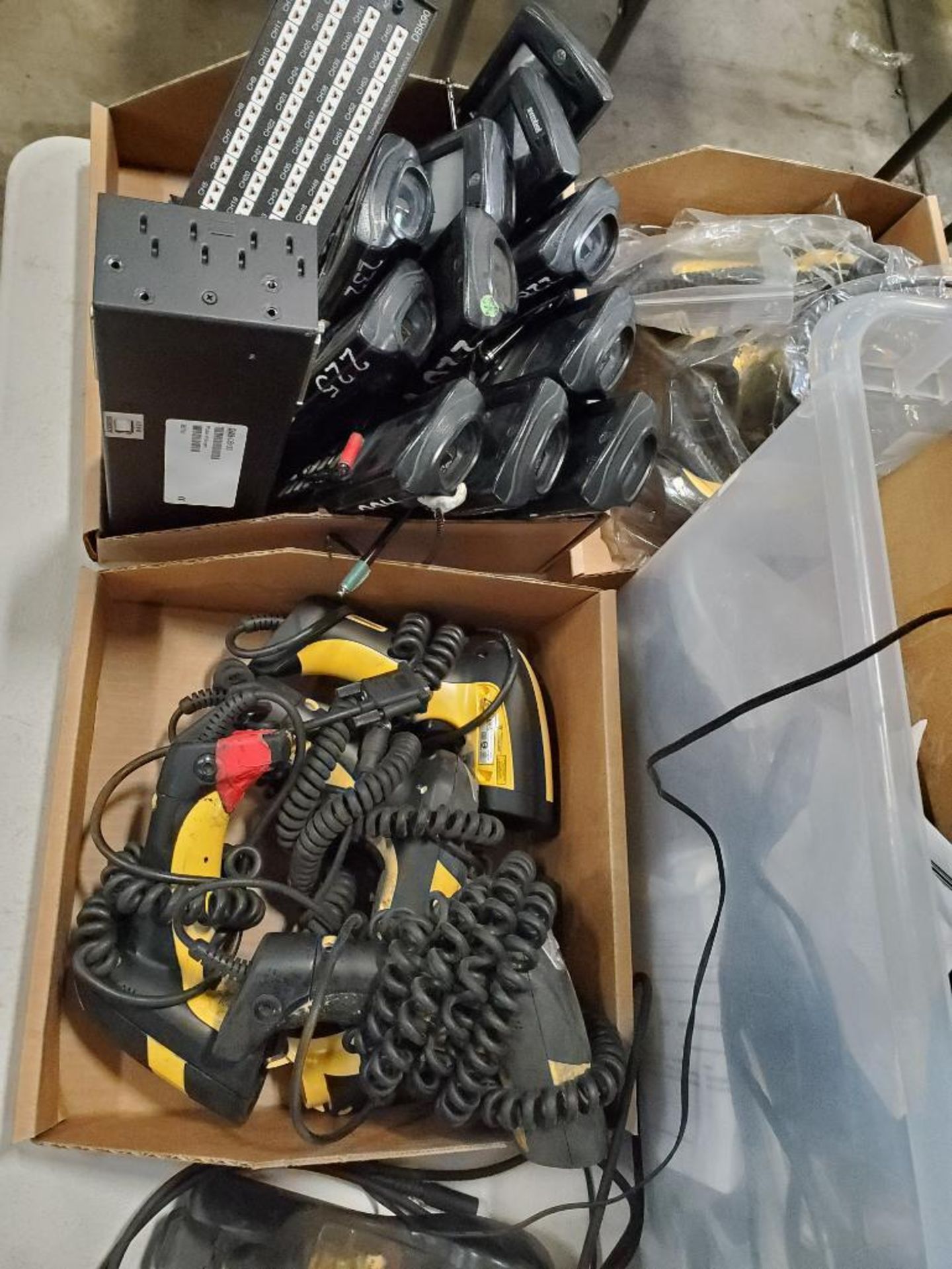 Assorted electrical power supply, cords, chargers, hand tool cutter, hand held scanners. - Image 11 of 17