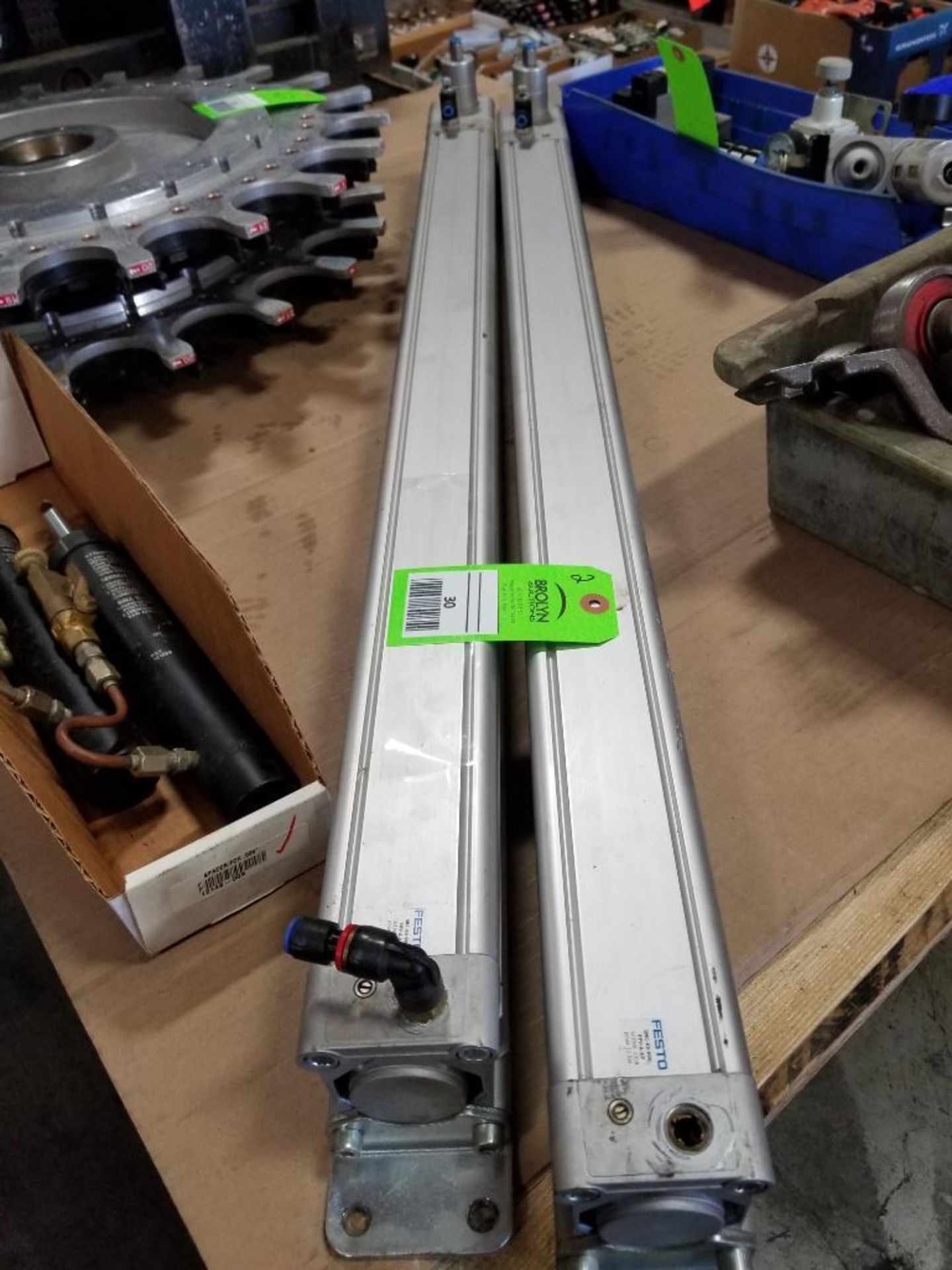 Qty 2 - Festo DNC-63-900-PPV-A-KP pneumatic cylinder.