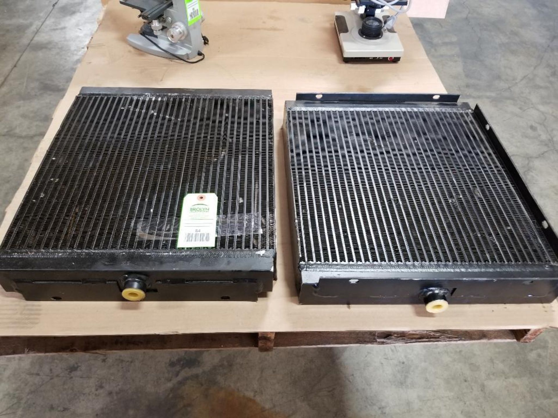 Qty 2 - 20" x 18" oil cooler radiator.