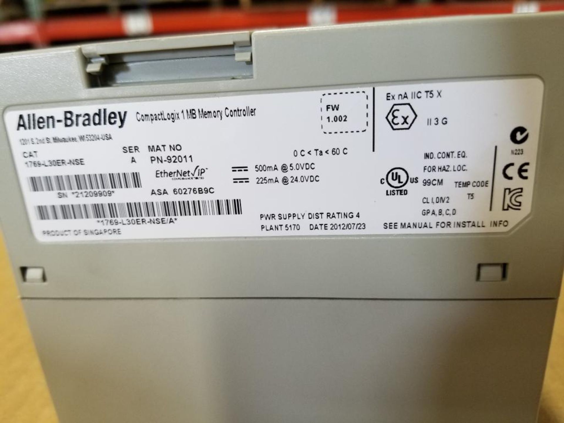 Allen Bradley programmable controller assembly. CompactLogix, Input, Output modules. - Image 3 of 10