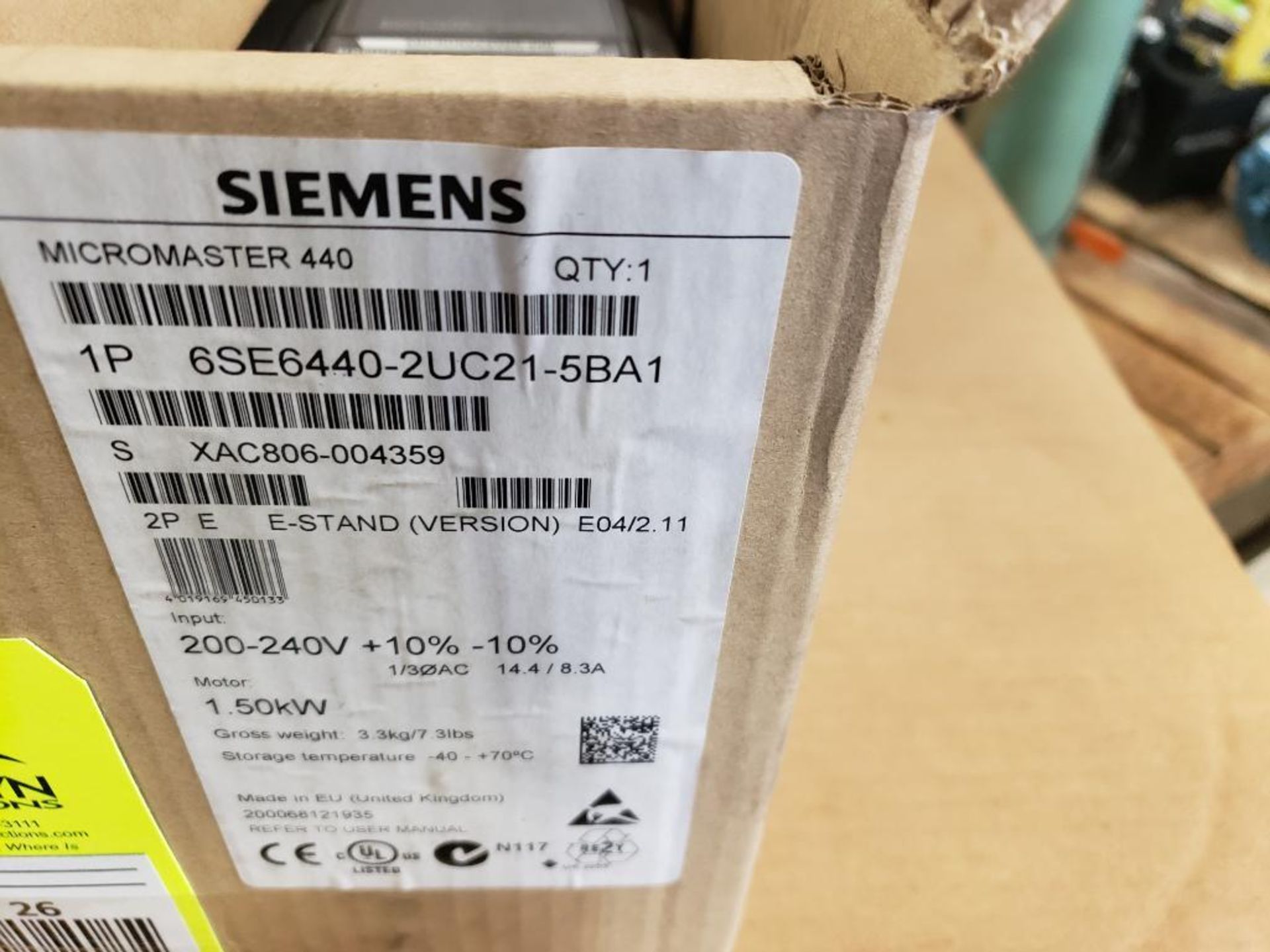 Siemens Micromaster 440 6SE6440-2UC21-5BA1. - Image 3 of 7