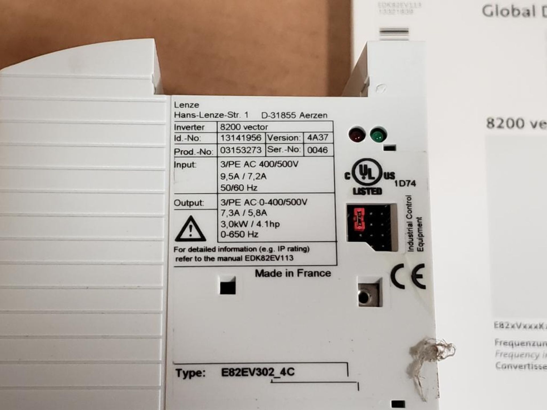 Lenze frequency inverter 13141956. 8200 vector, 3PH, 400V, 3.0kW. - Image 6 of 9