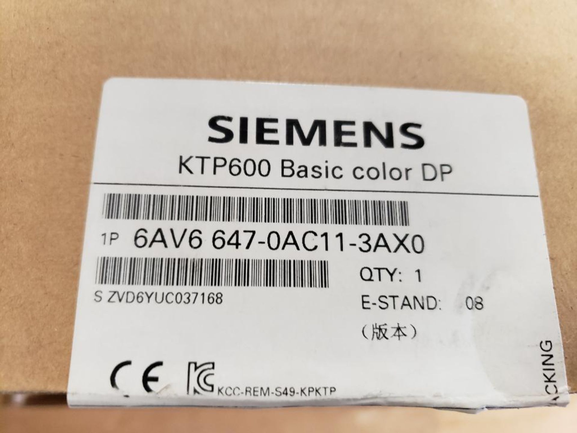 Siemens Simatic Panel Touch KTP600 Basic color DP. 1P 6AV6647-0AC11-3AX0. - Image 3 of 7