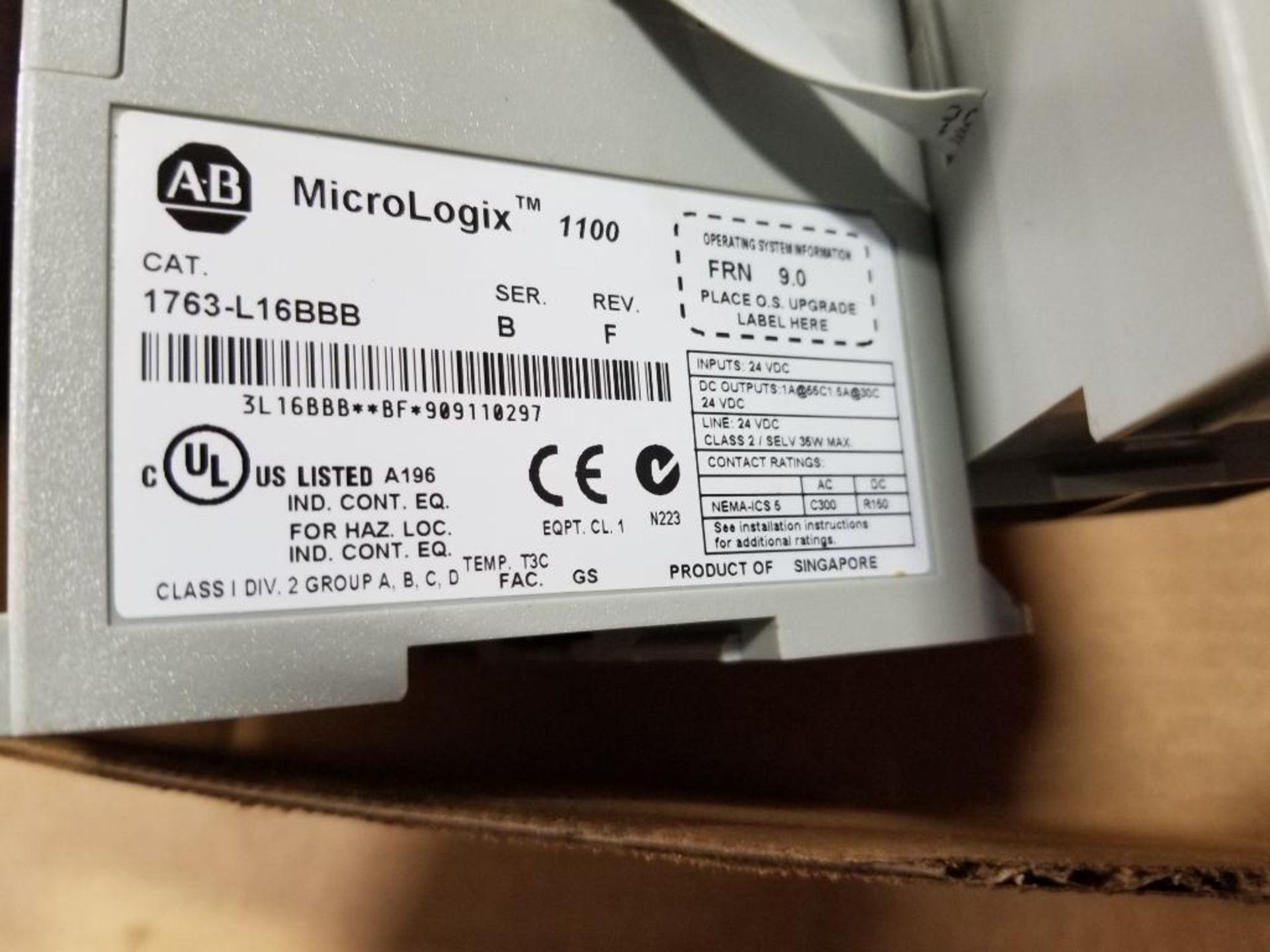 Allen Bradley MicroLogix 1100 Controller. 1763-L16BBB. W/ 1762-OW16 output relay. - Image 5 of 7