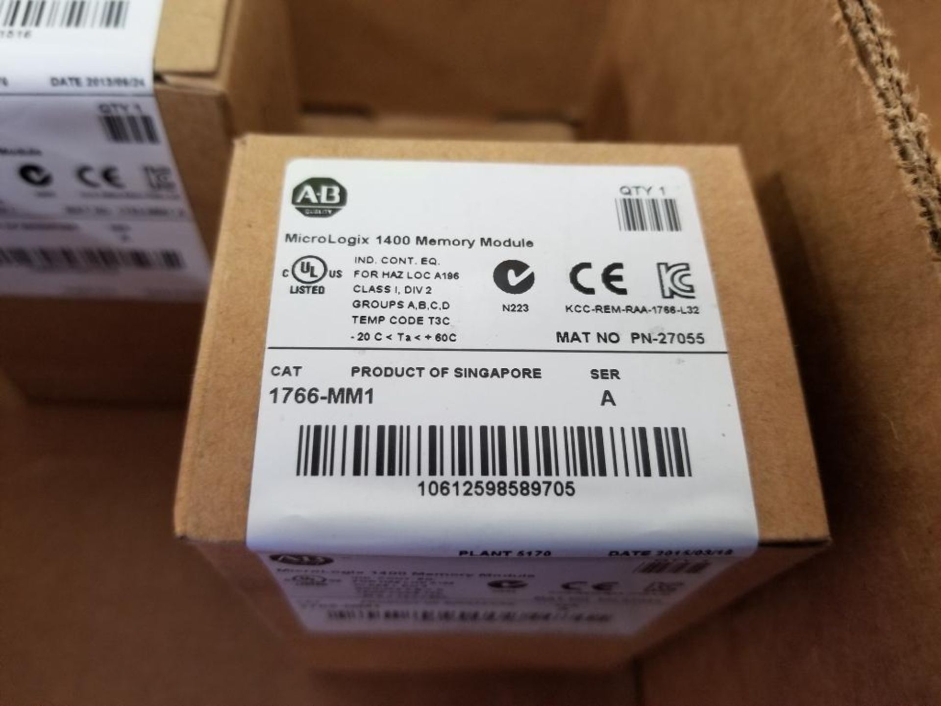 Qty 2 - Allen Bradley 1766-MM1 MicroLogix 1400 Memory module. New in sealed box. - Image 3 of 3