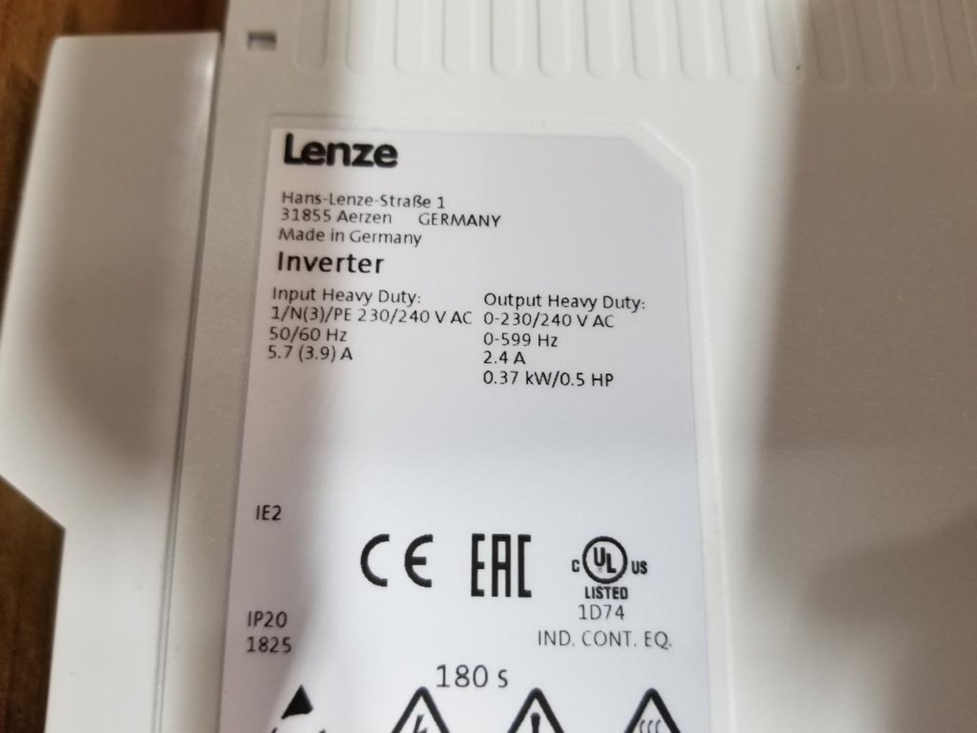 Lenze inverter drive. Model I55AE137D10001000S. New in box. - Image 6 of 6