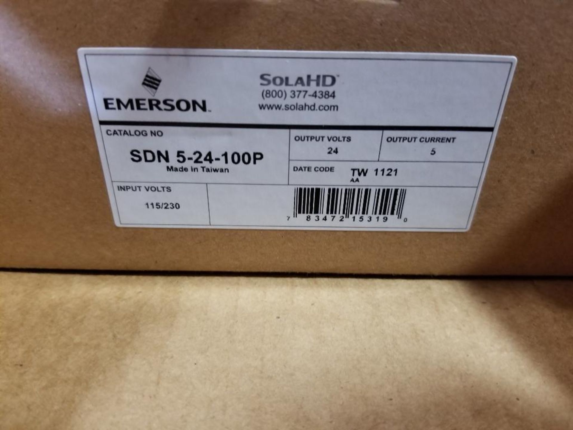 Sola Emerson power supply. Catalog SDN-5-24-100P. New in box. - Image 2 of 2
