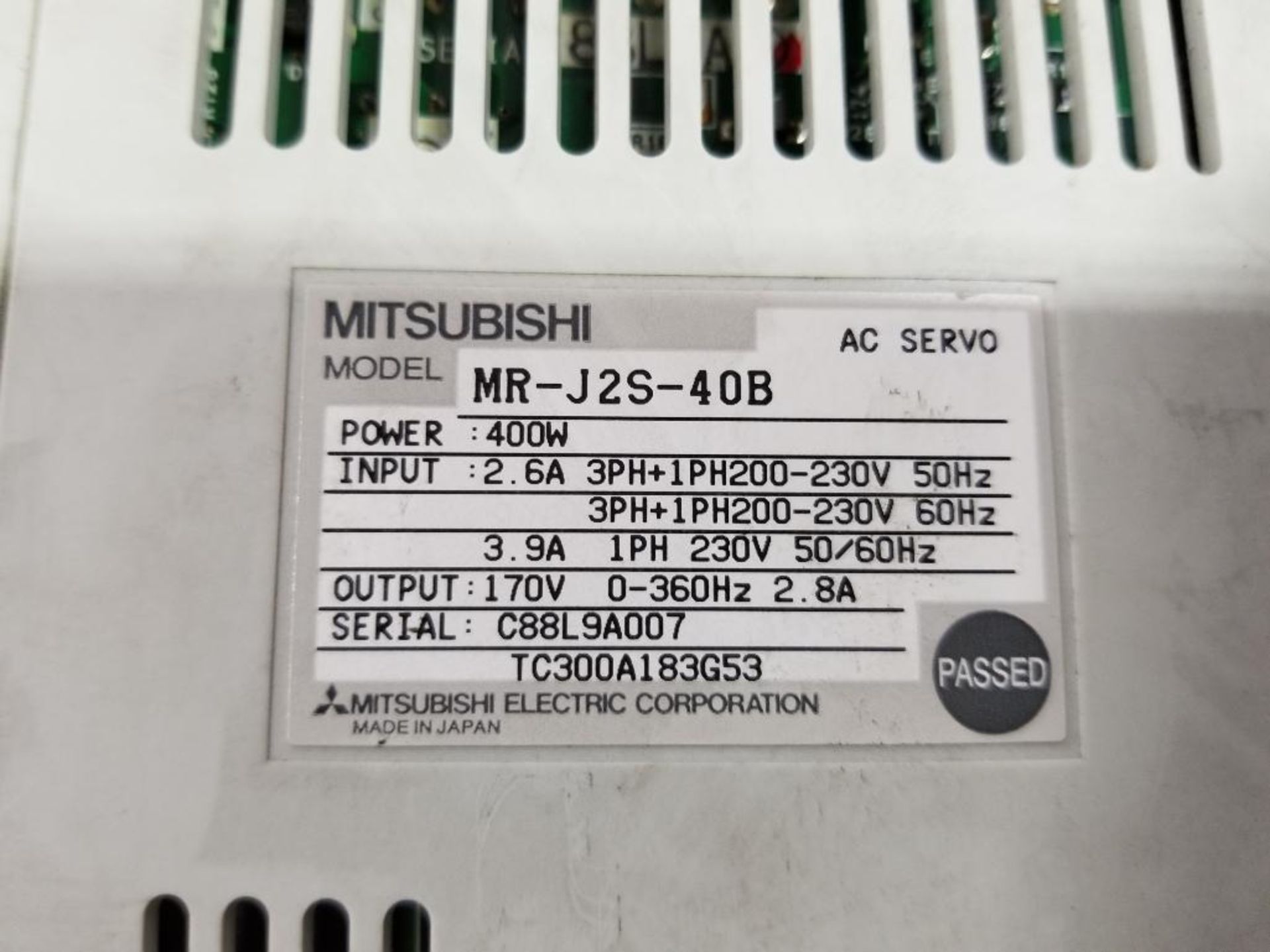 Mitsubishi MELSERVO MR-J2S-40B ac servo drive. 400W. - Image 5 of 8