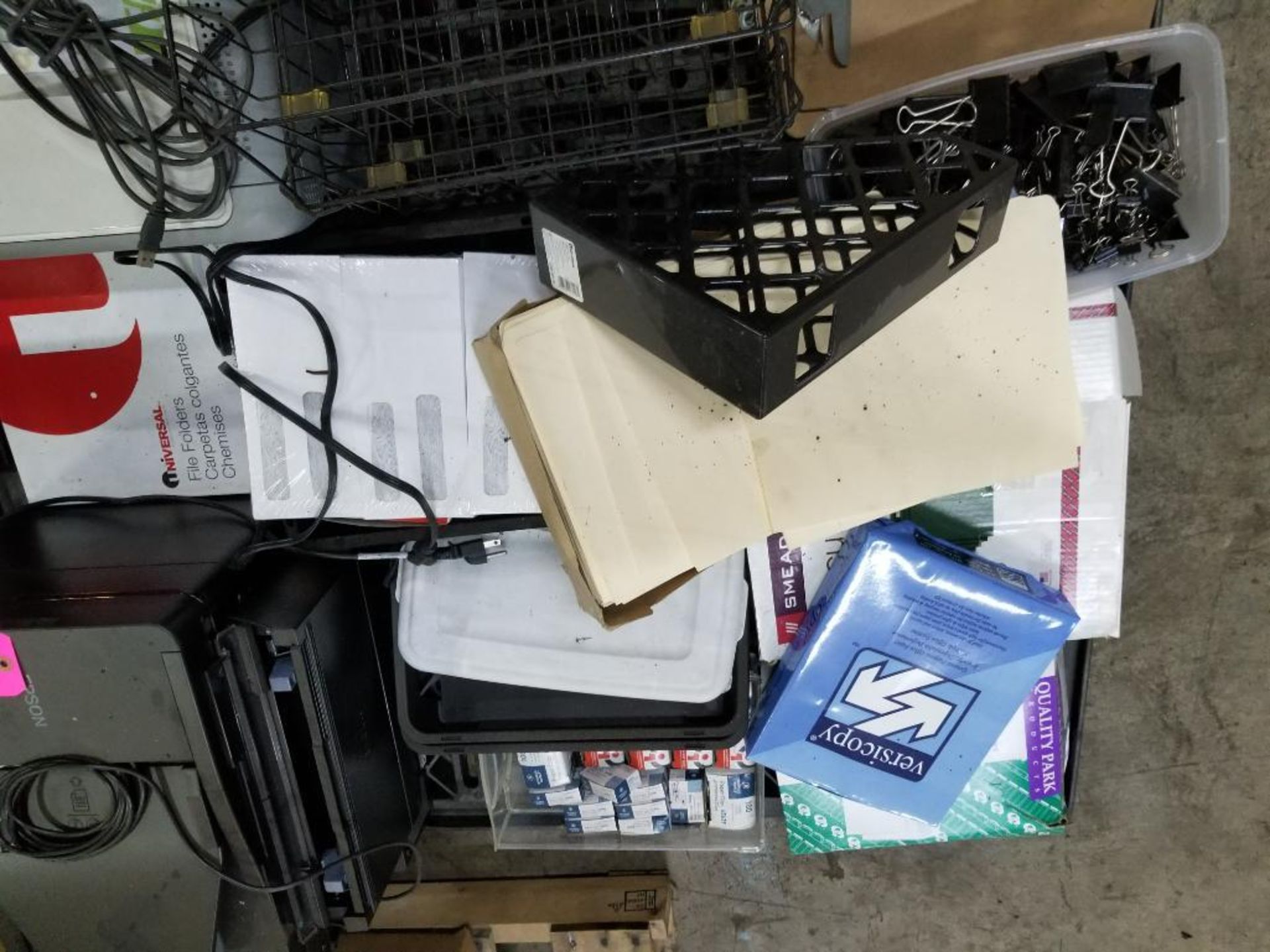 Pallet of assorted office equipment and supplies. - Image 5 of 6