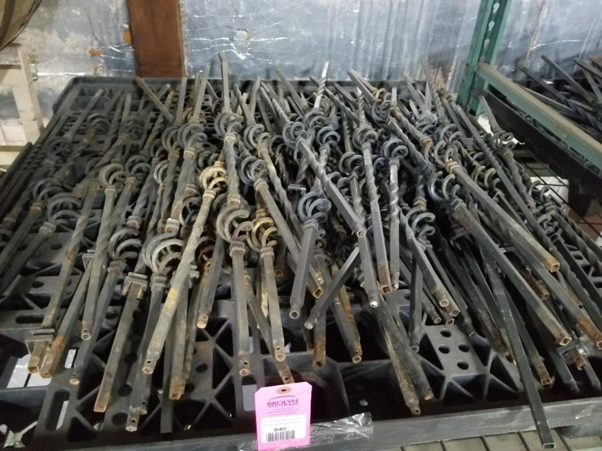 Pallet of assorted wrought iron spindles.