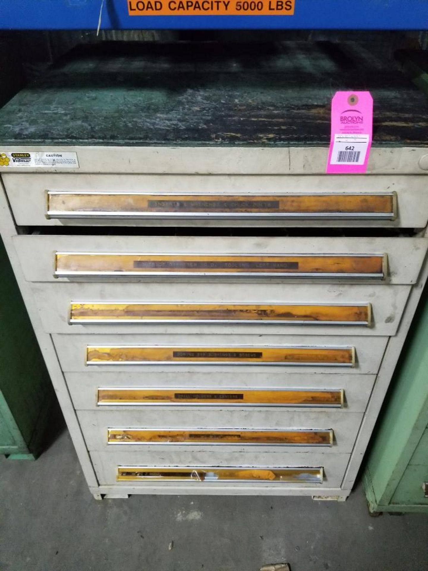 6 drawer Stanley Vidmar tool cabinet. 28D x 30W x 45T.