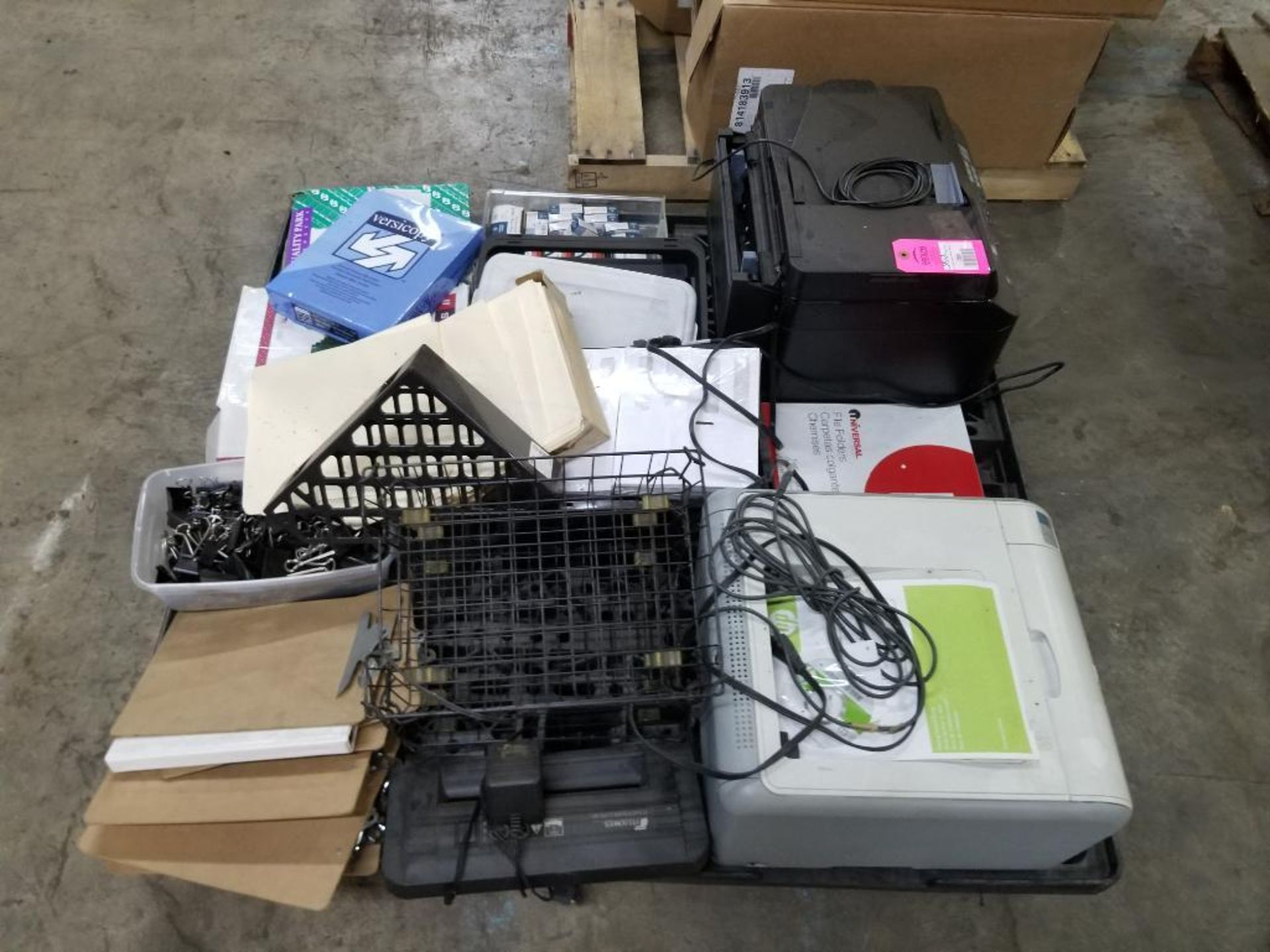 Pallet of assorted office equipment and supplies. - Image 6 of 6