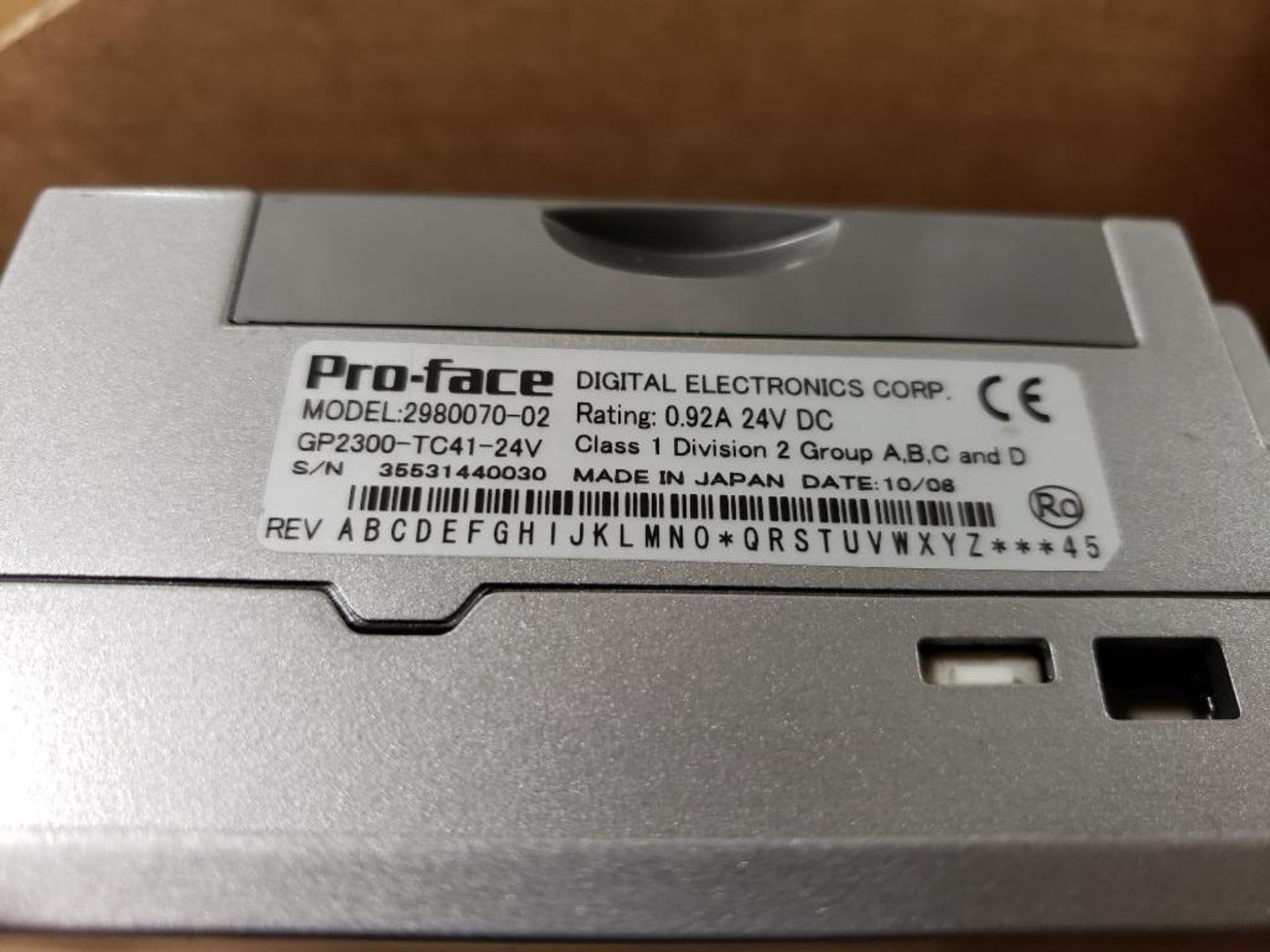 ProFace human machine interface. Model 2980070-02. Part number GP2300-TC41-24V. - Image 4 of 4