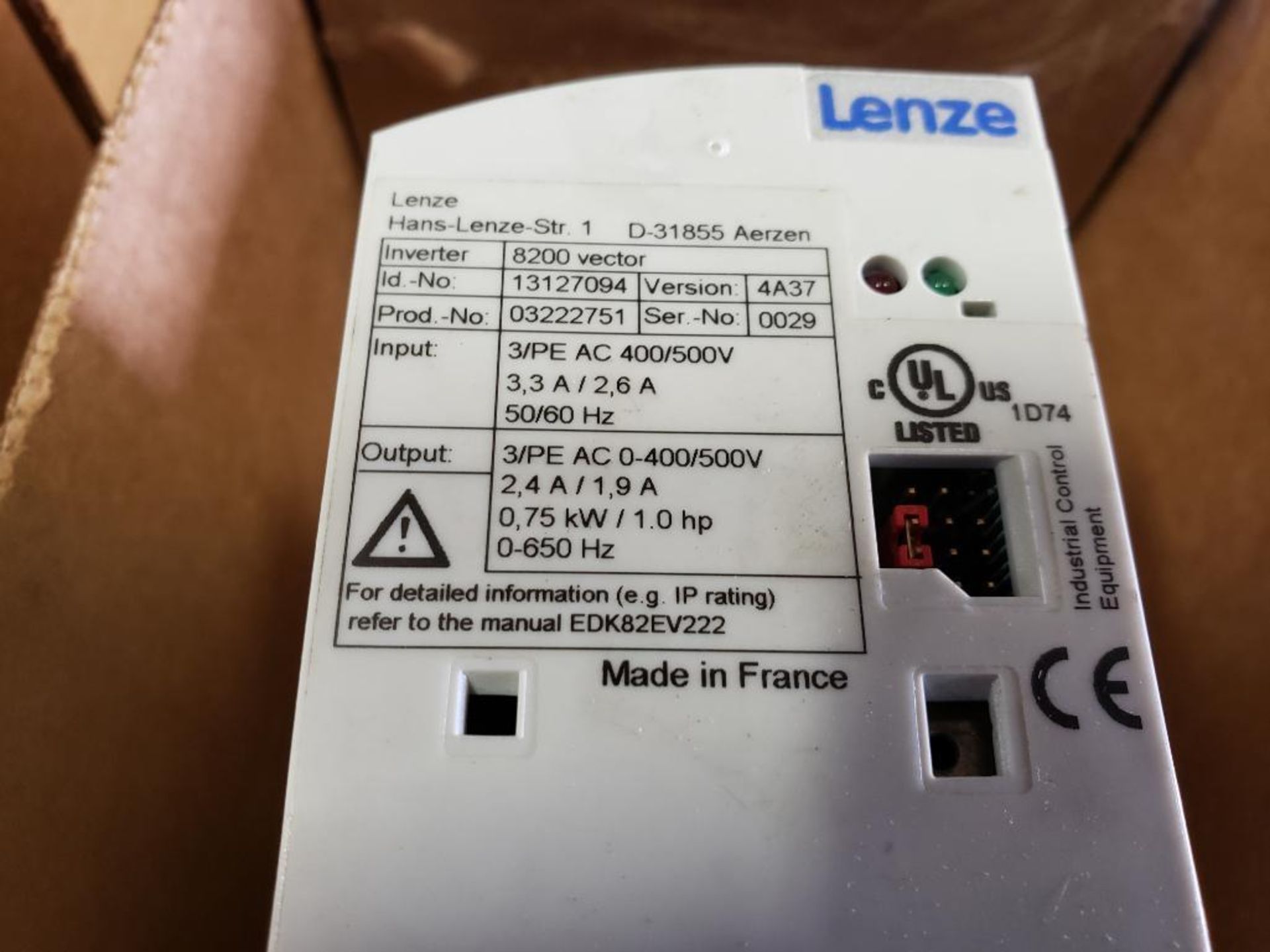 Lenze servo inverter drive 8200 vector. Model ID 13127094. - Image 2 of 4