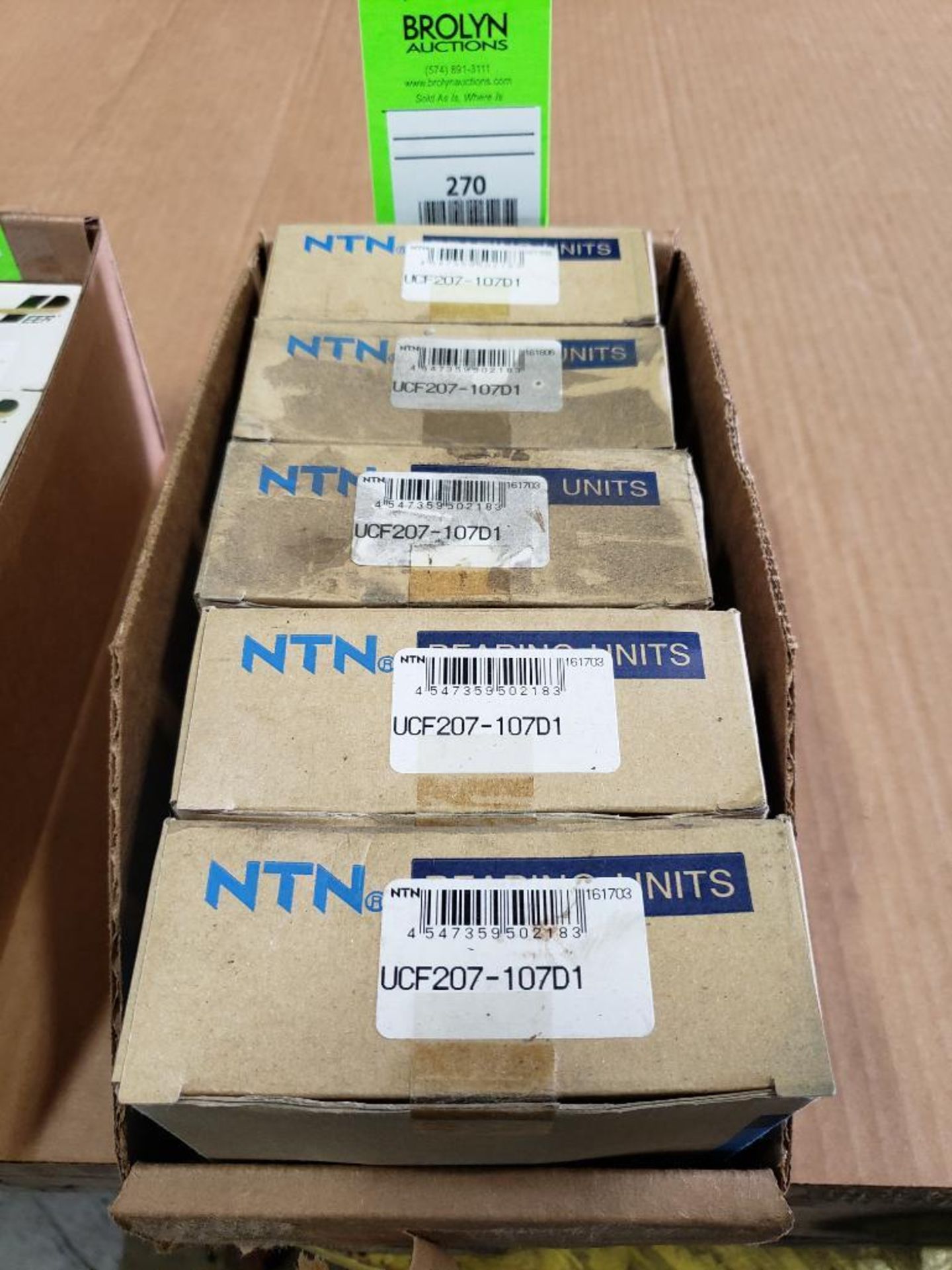 Qty 5 - NTN bearings. Part number UCF207-10701. New in box.