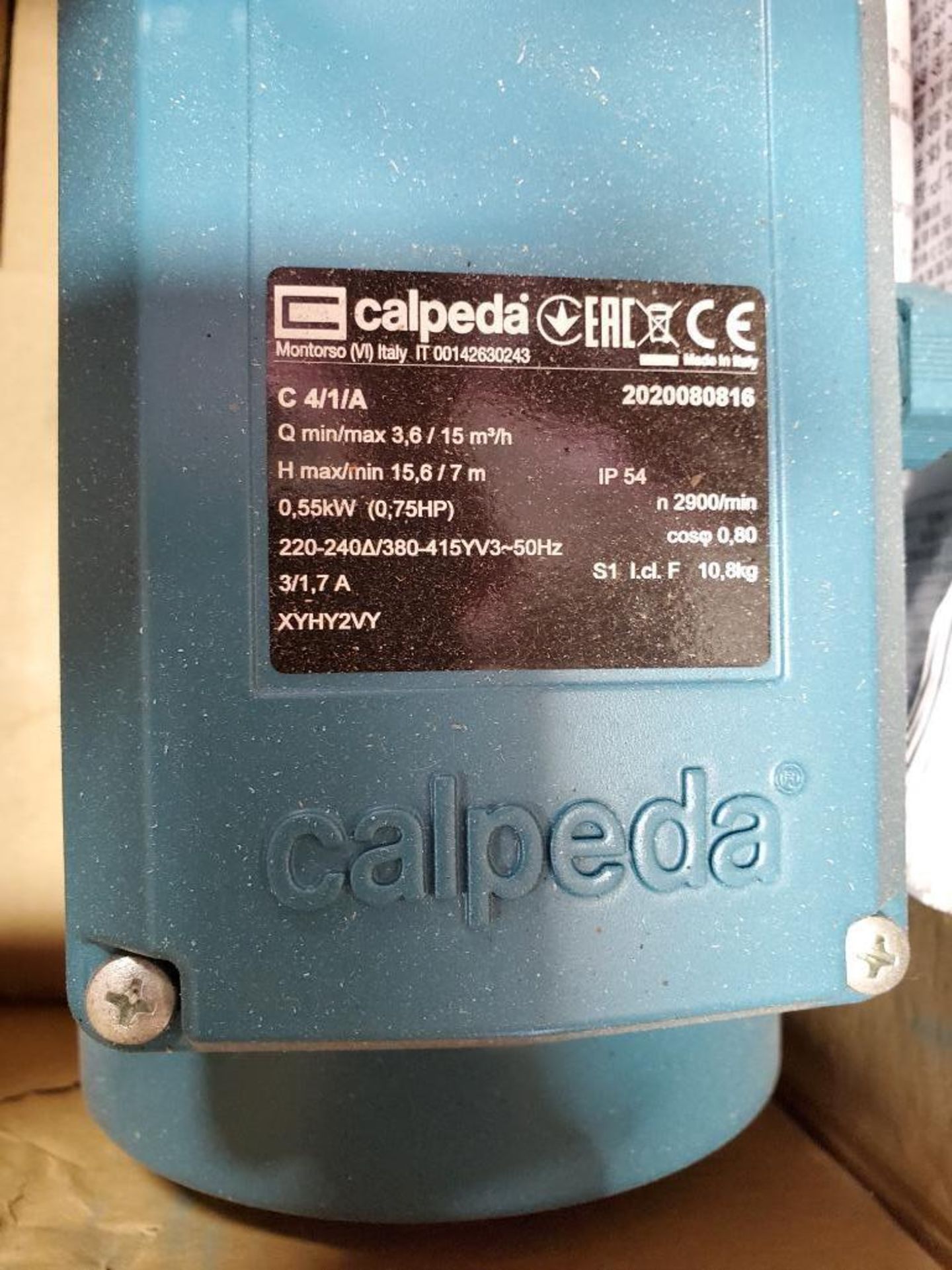 .75hp Calpeda pump. New old stock. - Image 2 of 5
