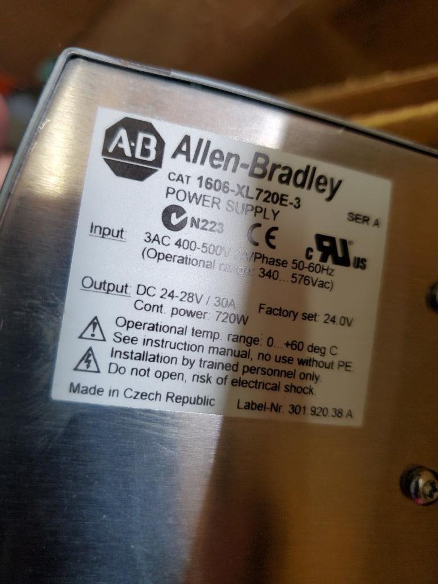 Allen Bradley power supply. Catalog number 1606-XL720E-3. New in box. - Image 3 of 5