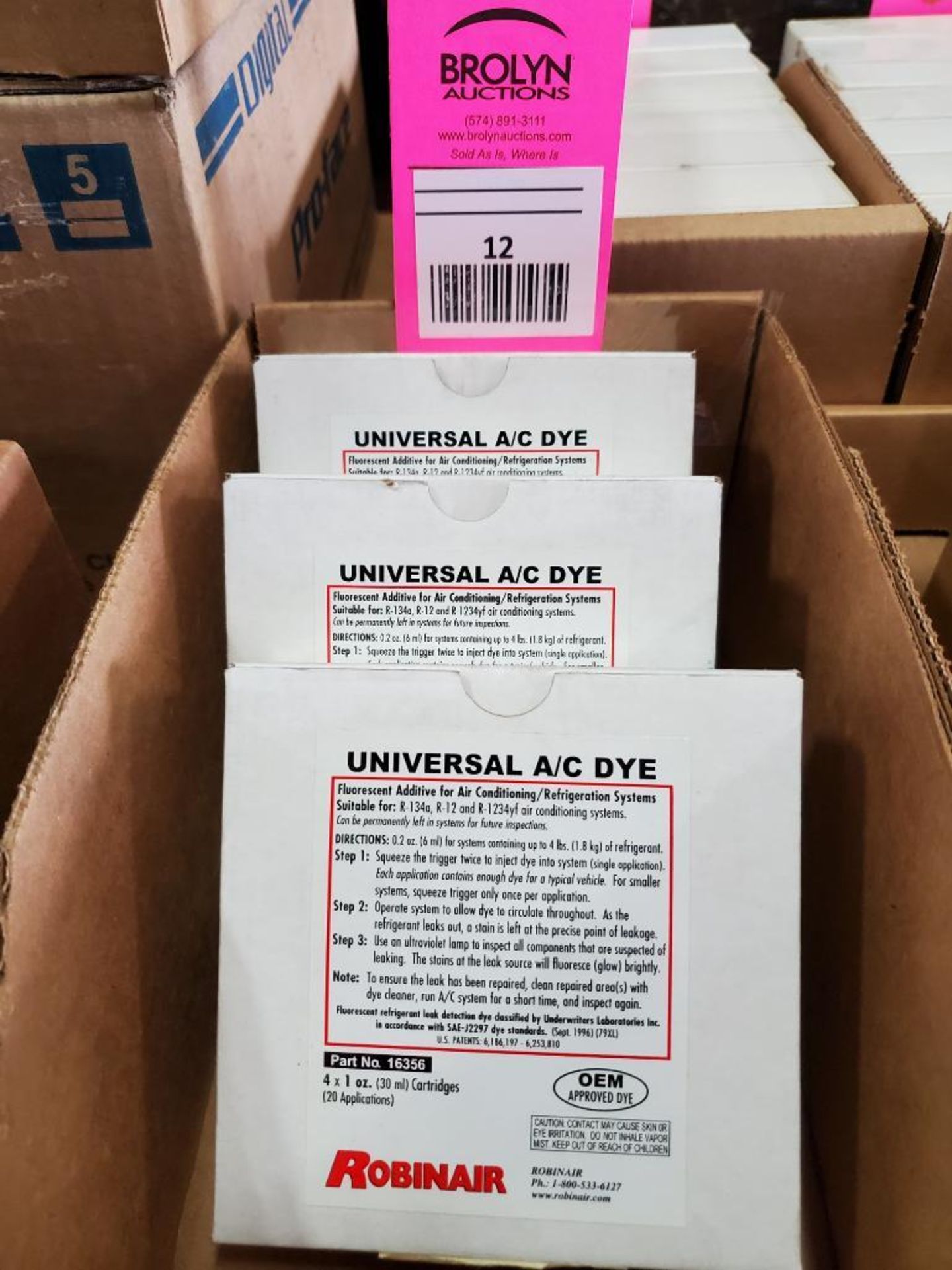 Qty 3 - Robinair universal A/C dye. New in box.