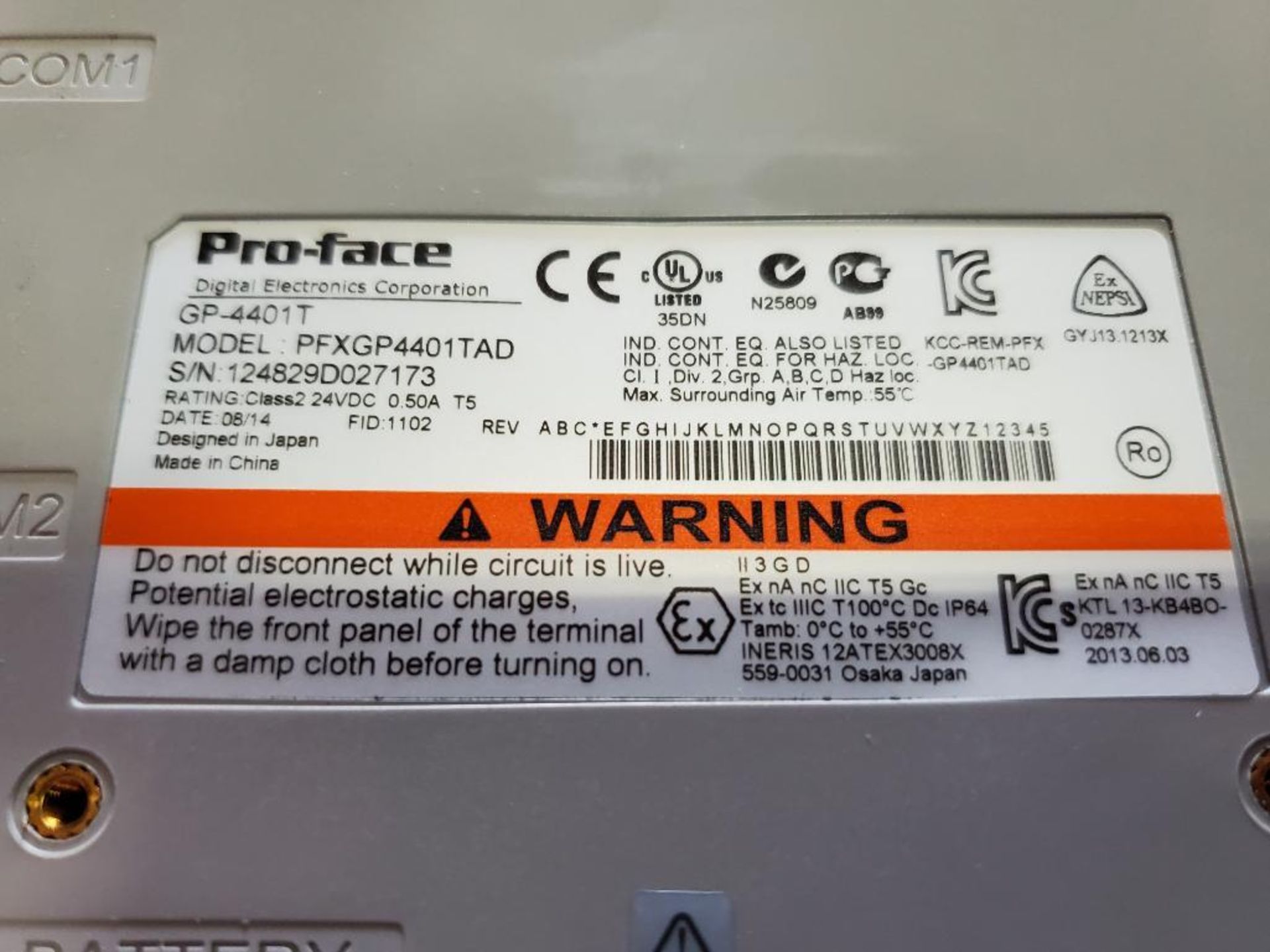 ProFace human machine interface. GP4401T. Model PFXGP4401TAD. New in box. - Image 4 of 5