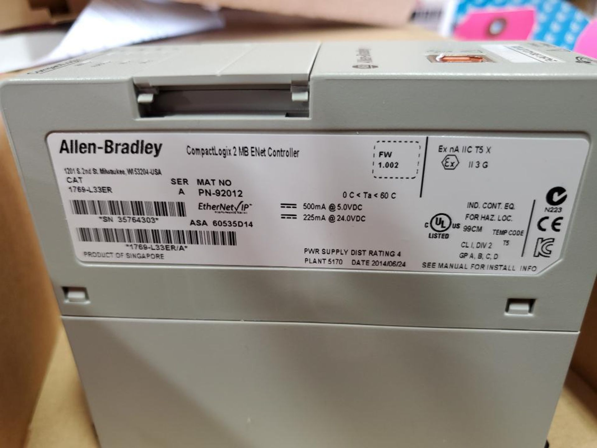 Allen Bradley CompactLogix memory controller. Catalog 1769-L33ER. New in box. - Image 5 of 6