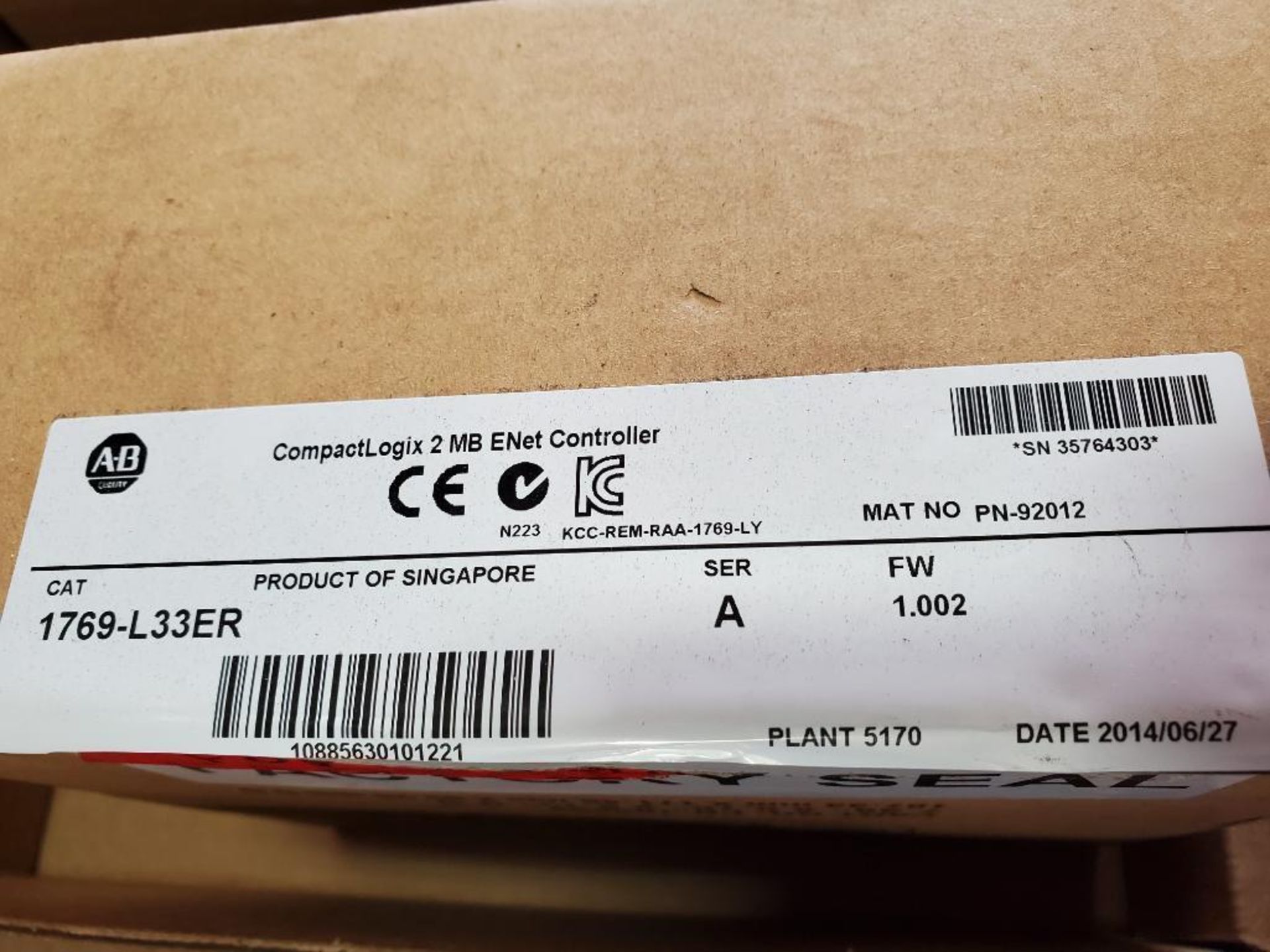 Allen Bradley CompactLogix memory controller. Catalog 1769-L33ER. New in box. - Image 3 of 6