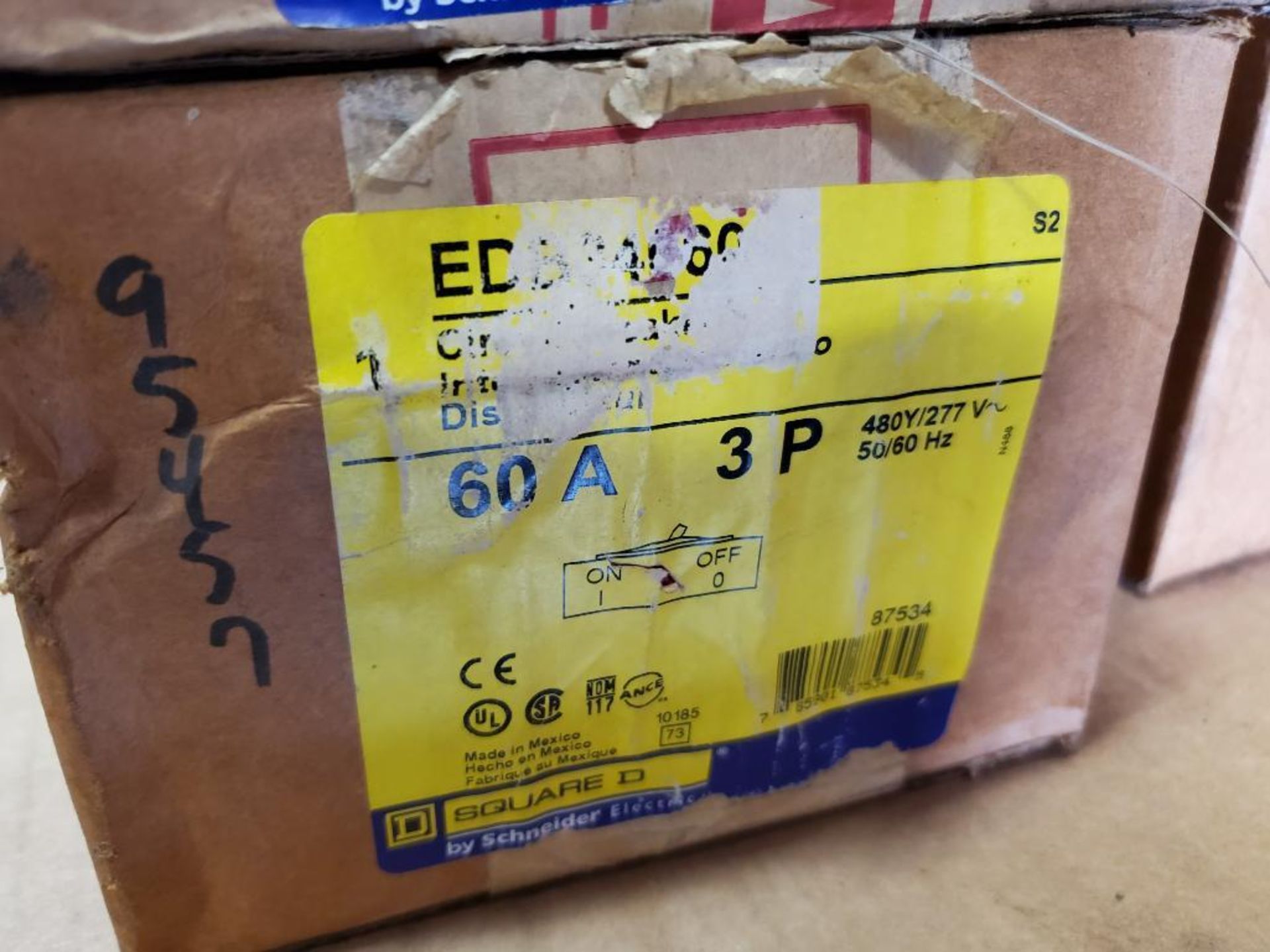 Qty 3 - Square D circuit breaker. Part number EDB34025. New in box. - Image 4 of 4