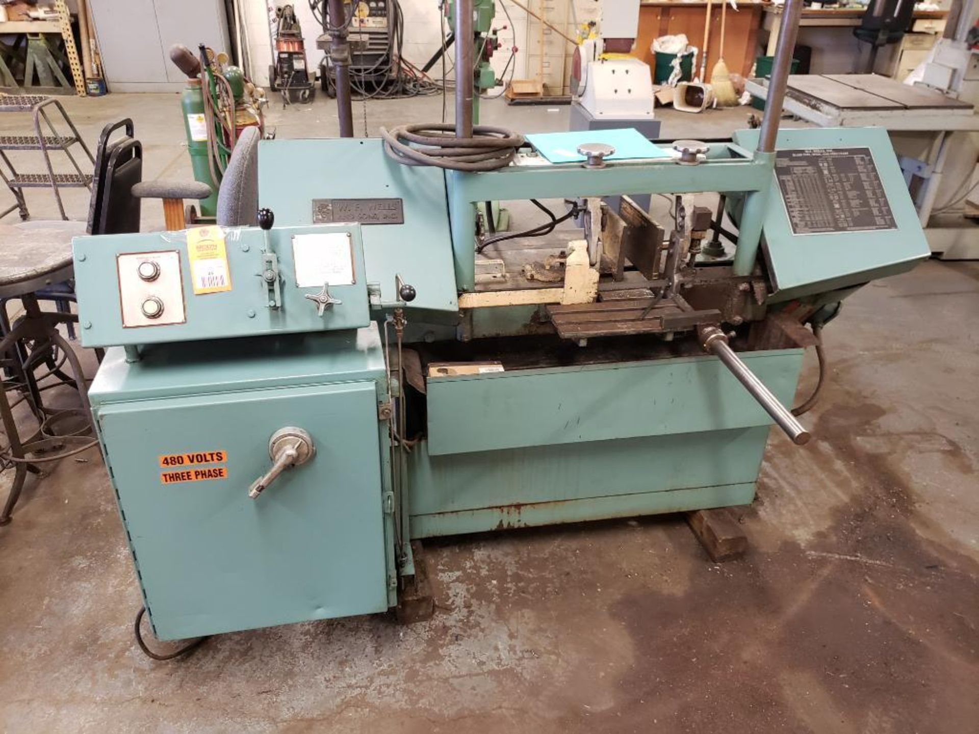 WF Wells Band Saw. Model W9. Serial number A490W731832. Includes new coolant pump.