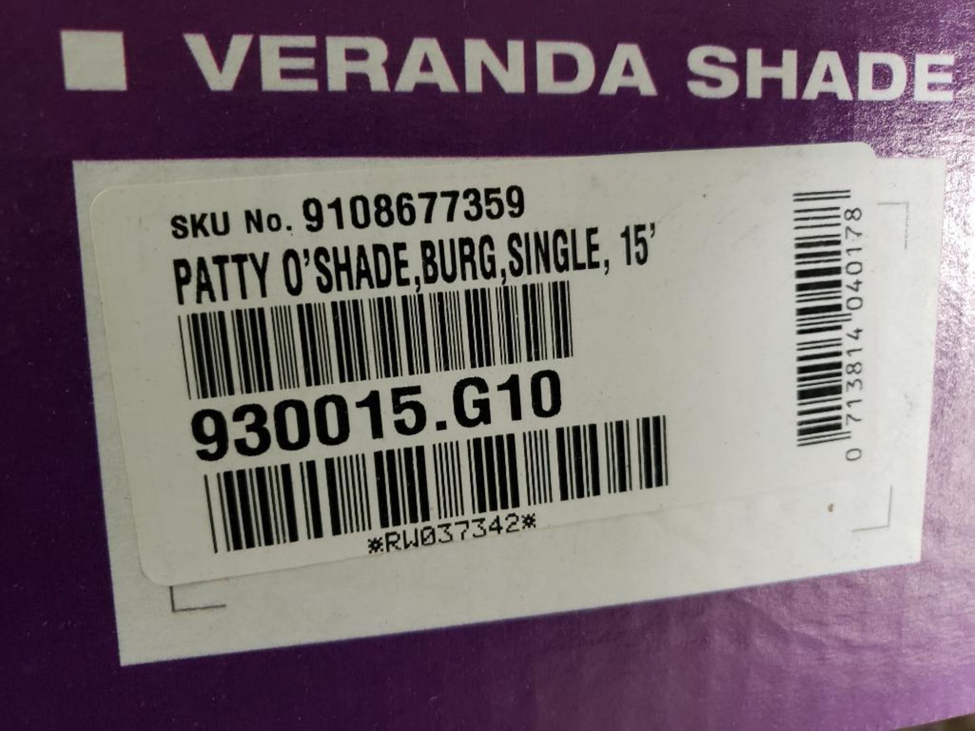 Qty 40 - RV awning veranda shade. Patty O-Shade 15'. Part number 930015.G10. - Image 5 of 5