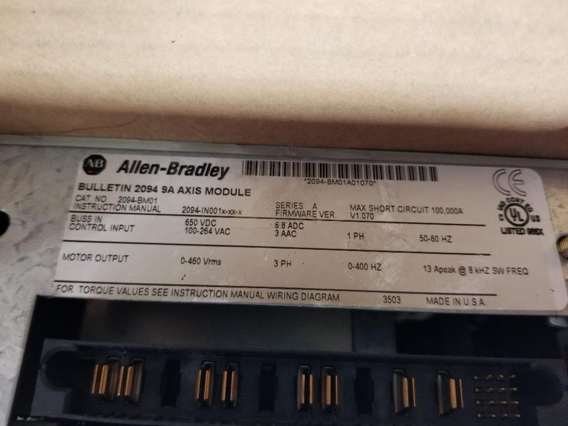 Allen Bradley Kinetix 6000 servo drive. Catalog 2094-BM01. - Image 4 of 5
