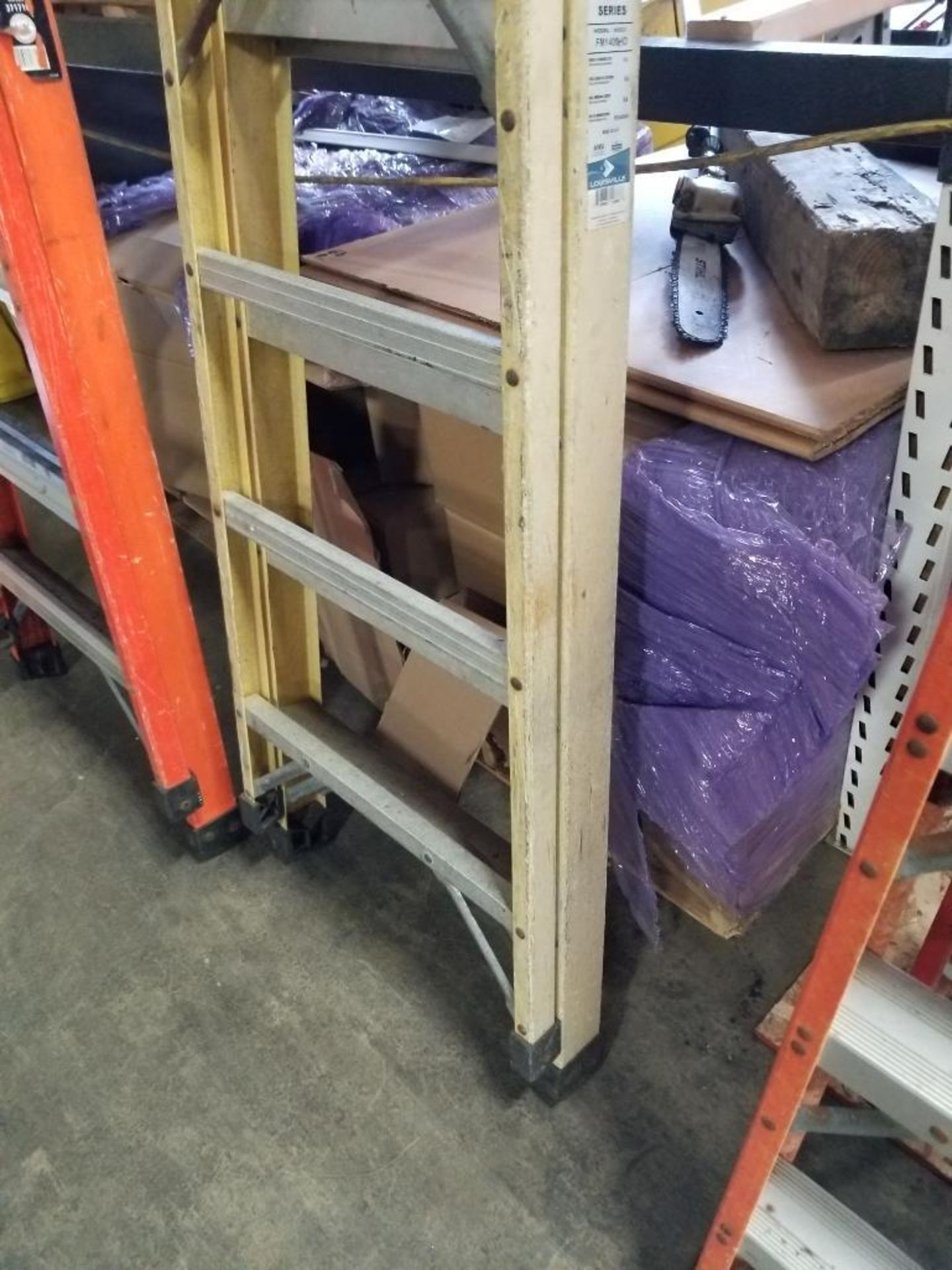 6ft Louisville folding fiberglass ladder. 375lb capacity. - Image 2 of 3