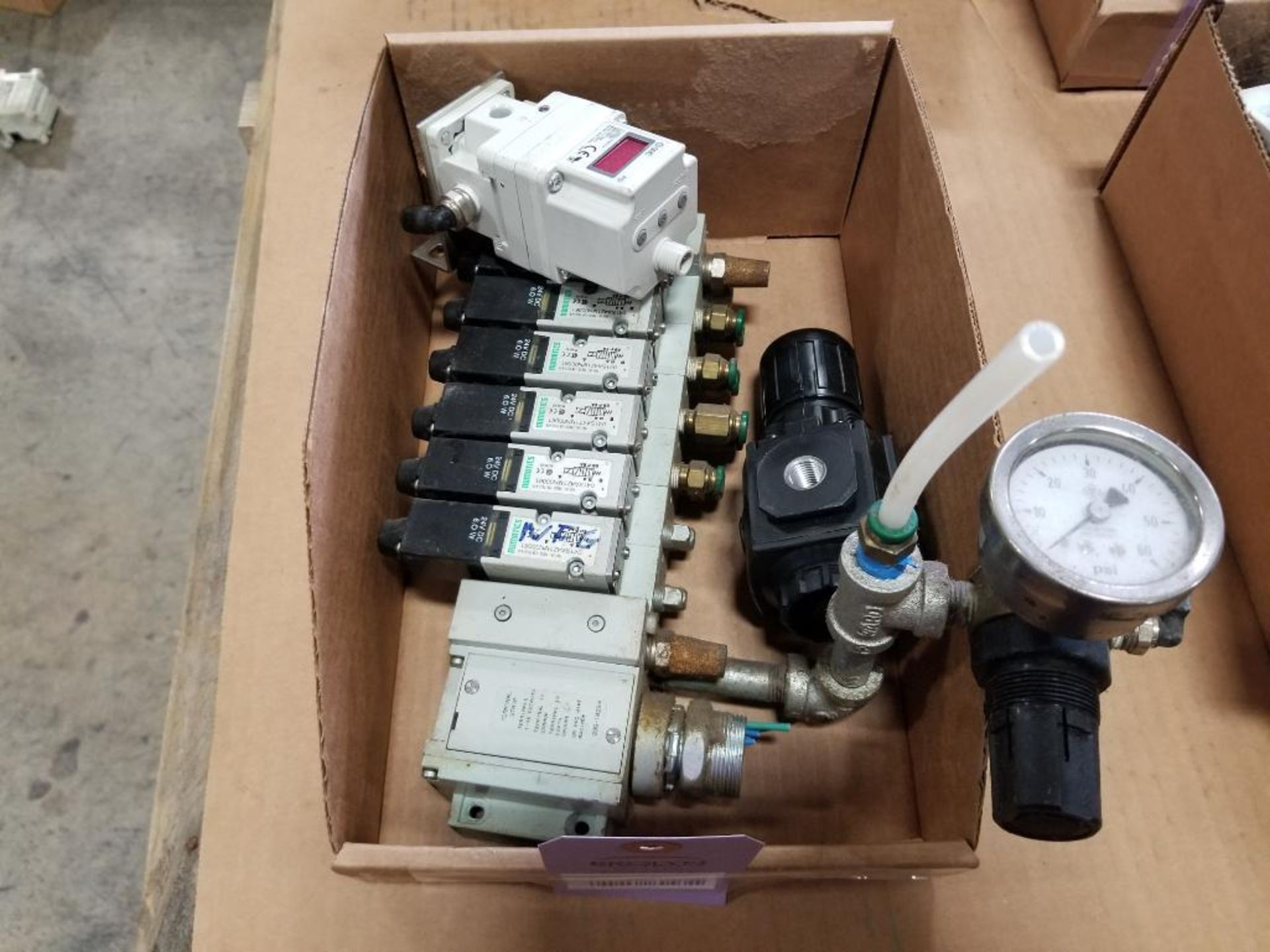 Assorted pneumatic valves.