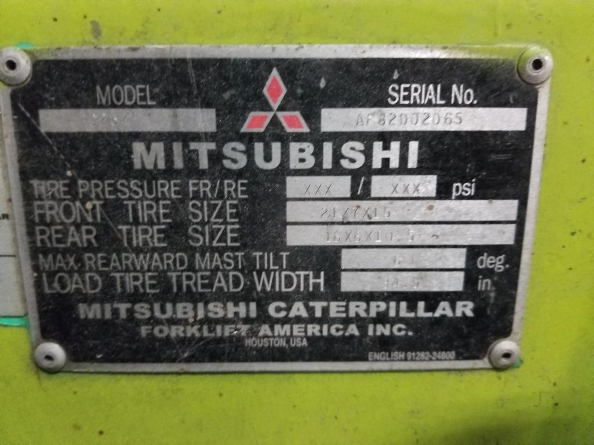 5000lb Mitsubishi propane forklift. Model FGC25K. 188in 3 stage lift w/ sideshift. - Image 10 of 27