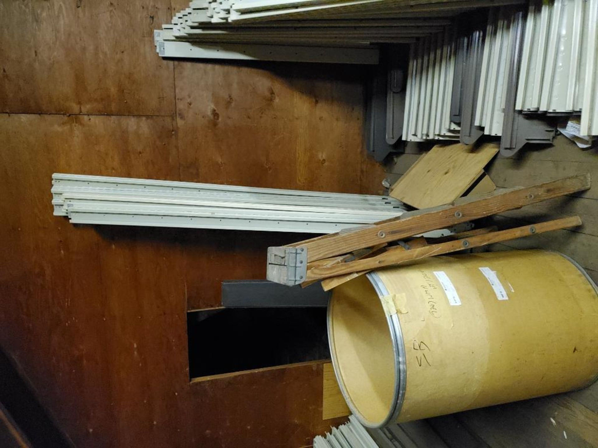 Large assortment of shelving components in attic. - Image 6 of 17
