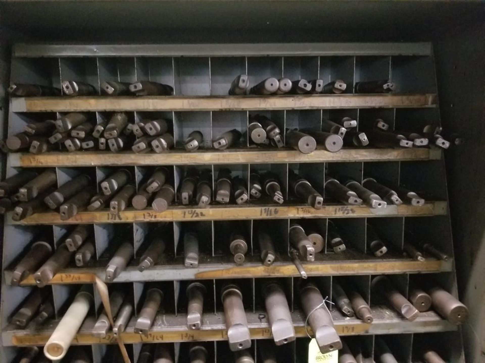Drill index shelf with all drills as pictured. This lot is for one vertical section pictured. - Image 7 of 11