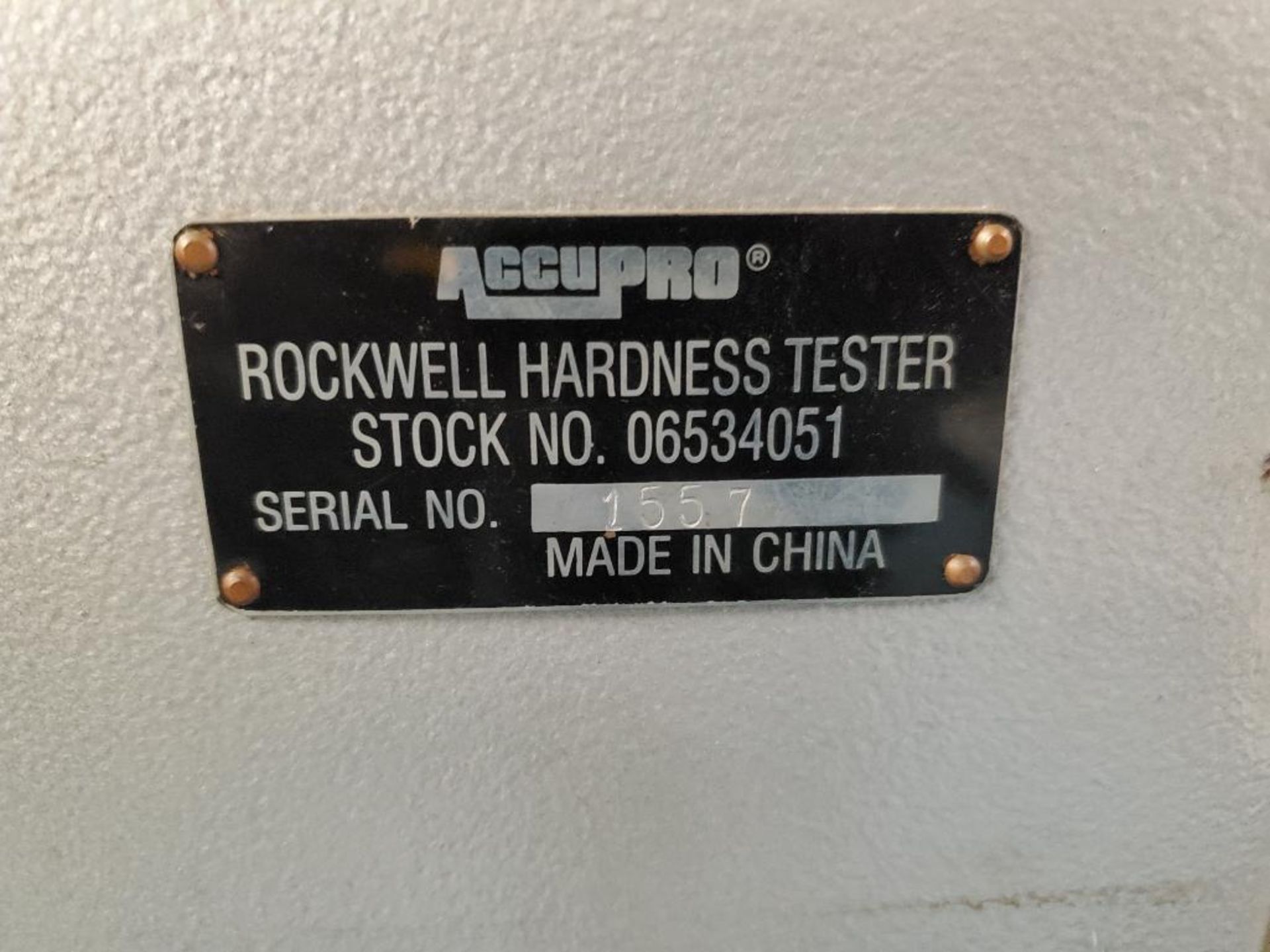 Accupro Rockwell Hardness Tester 06534051. Serial#1557. - Image 3 of 7