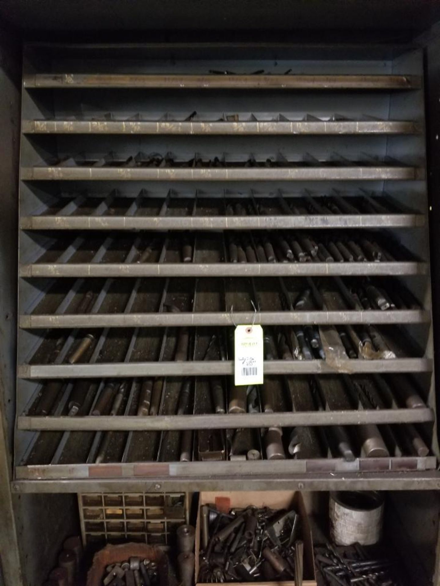 Drill index shelf with all drills as pictured. This lot is for one vertical section pictured. - Image 2 of 13