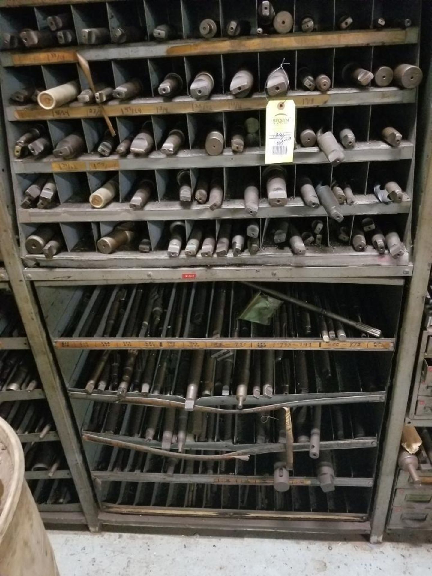 Drill index shelf with all drills as pictured. This lot is for one vertical section pictured. - Image 2 of 11