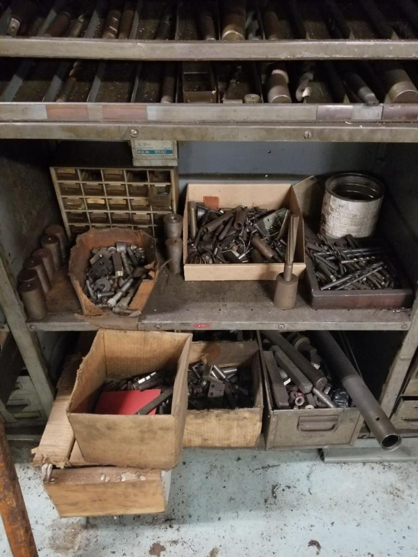 Drill index shelf with all drills as pictured. This lot is for one vertical section pictured.