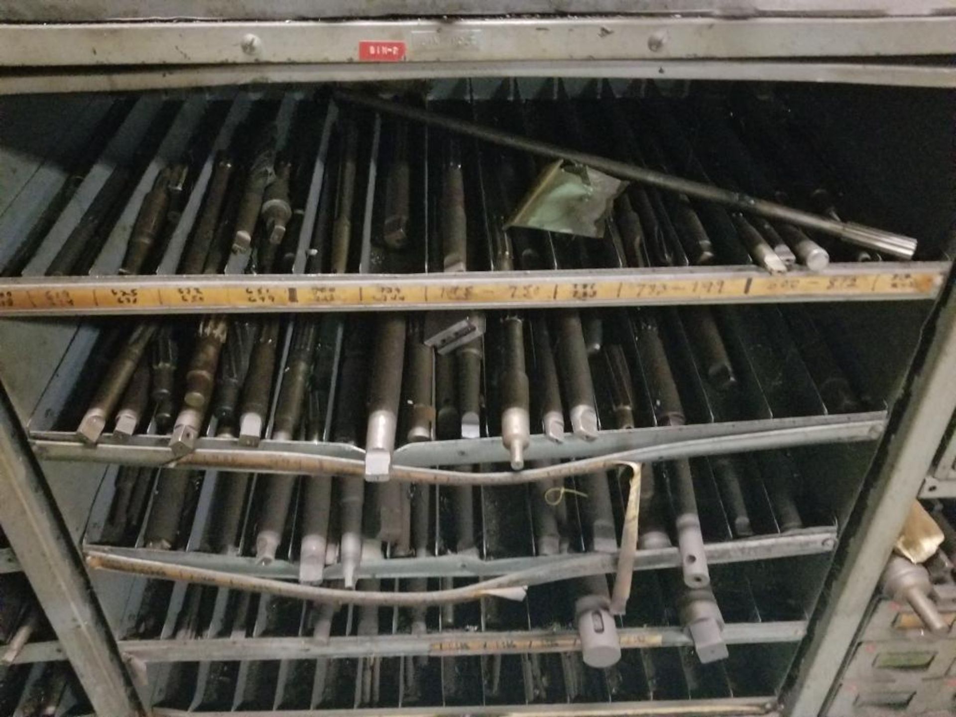 Drill index shelf with all drills as pictured. This lot is for one vertical section pictured. - Image 4 of 11