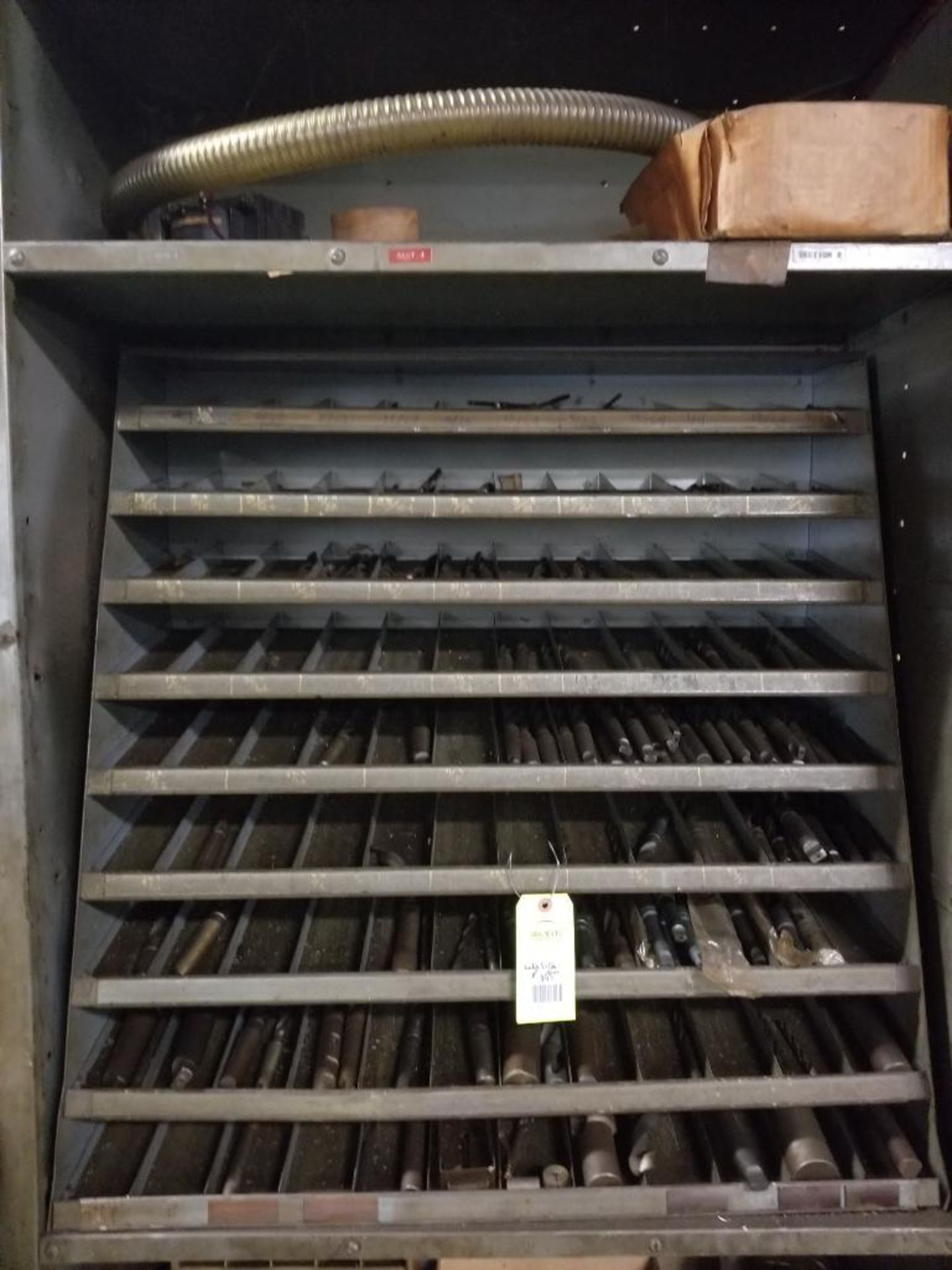Drill index shelf with all drills as pictured. This lot is for one vertical section pictured. - Image 3 of 13