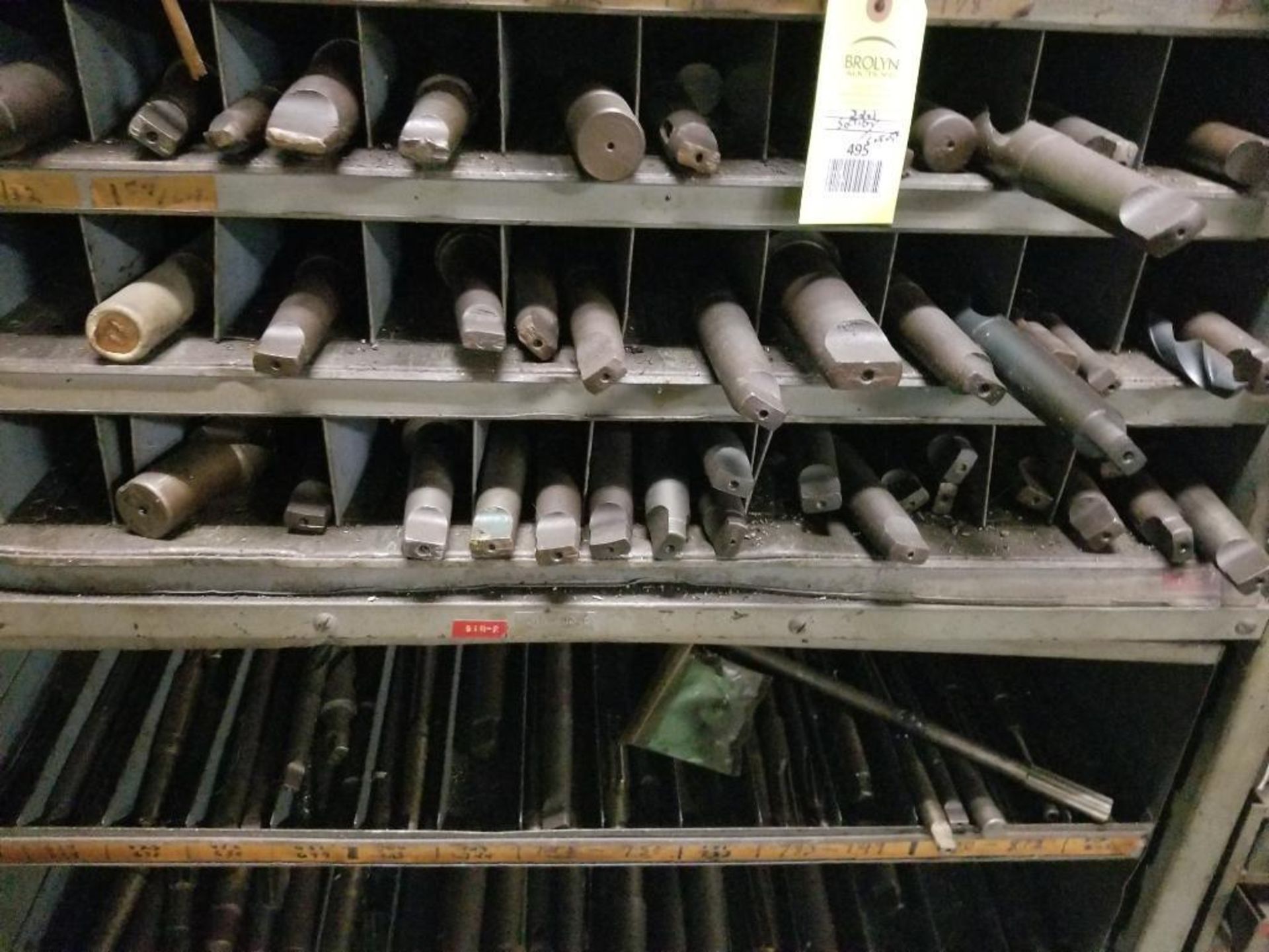 Drill index shelf with all drills as pictured. This lot is for one vertical section pictured. - Image 5 of 11