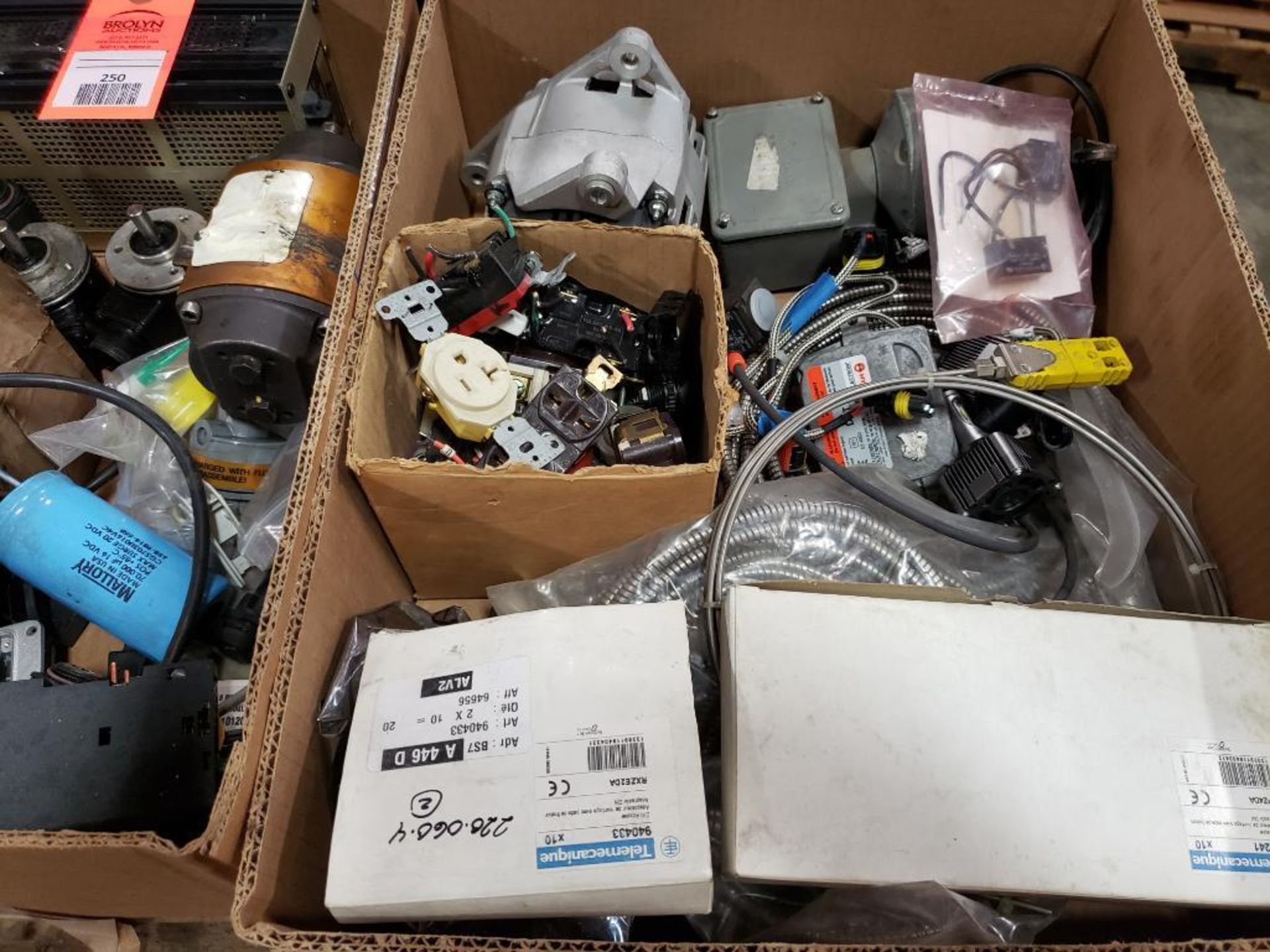 Pallet of assorted electrical. Plugs, power supply, meters, connectors. - Image 2 of 12