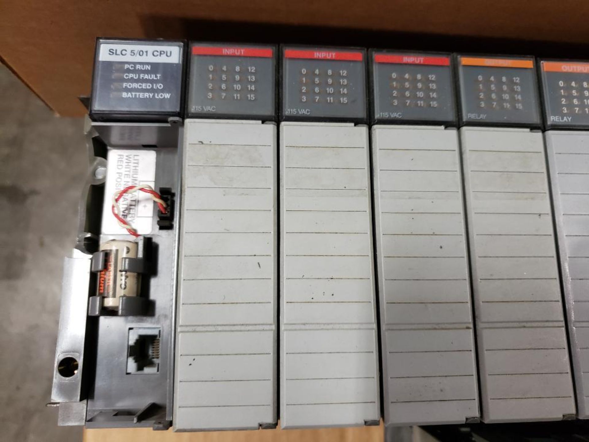 Qty 3 - Assorted Allen Bradley SLC control racks. 5/01 CPU, Scanner, and I/O units. - Image 2 of 8