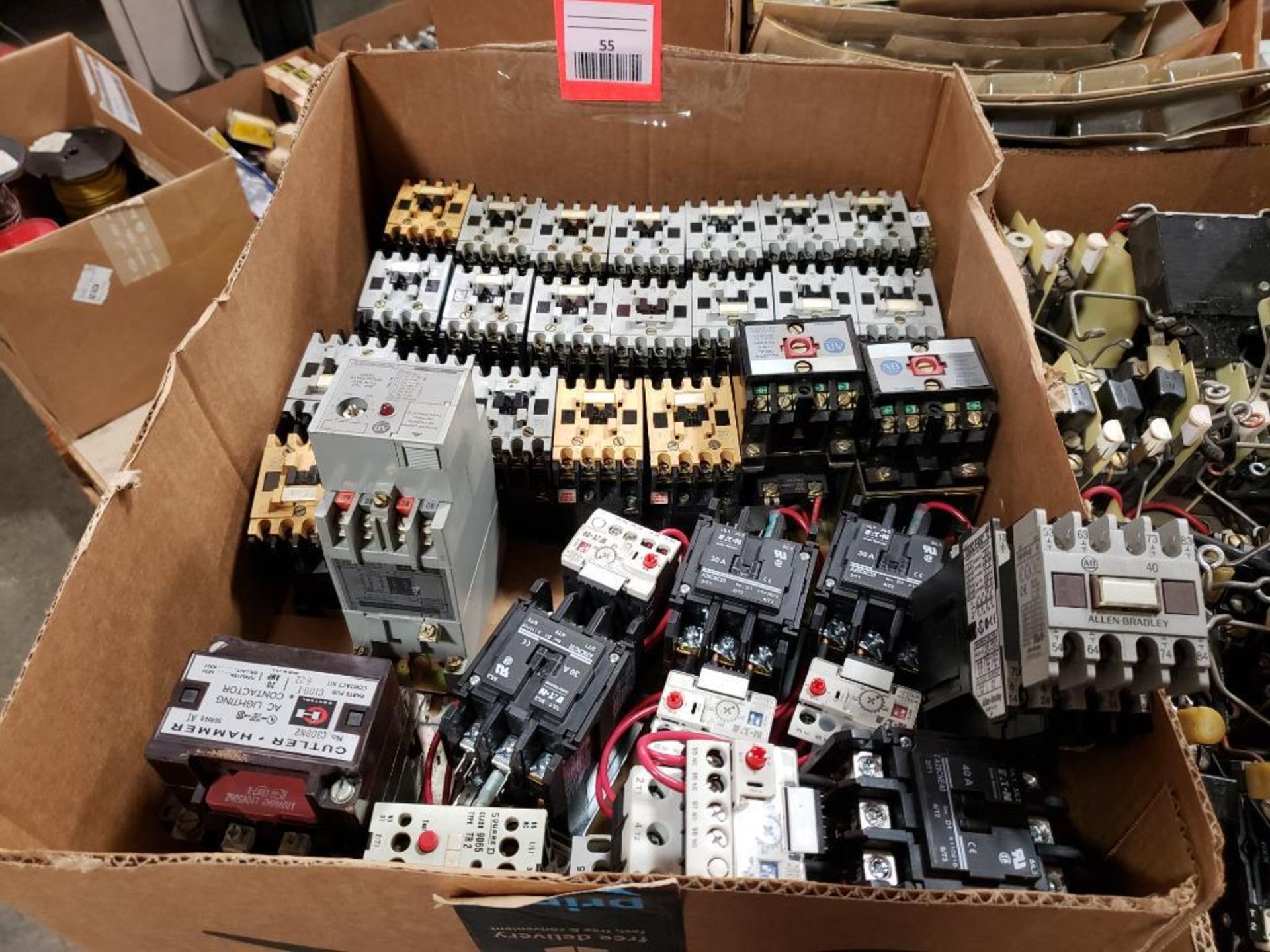 Assorted electrical contactor, relays. Cutler Hammer, Allen Bradley, Square-D, Eaton.