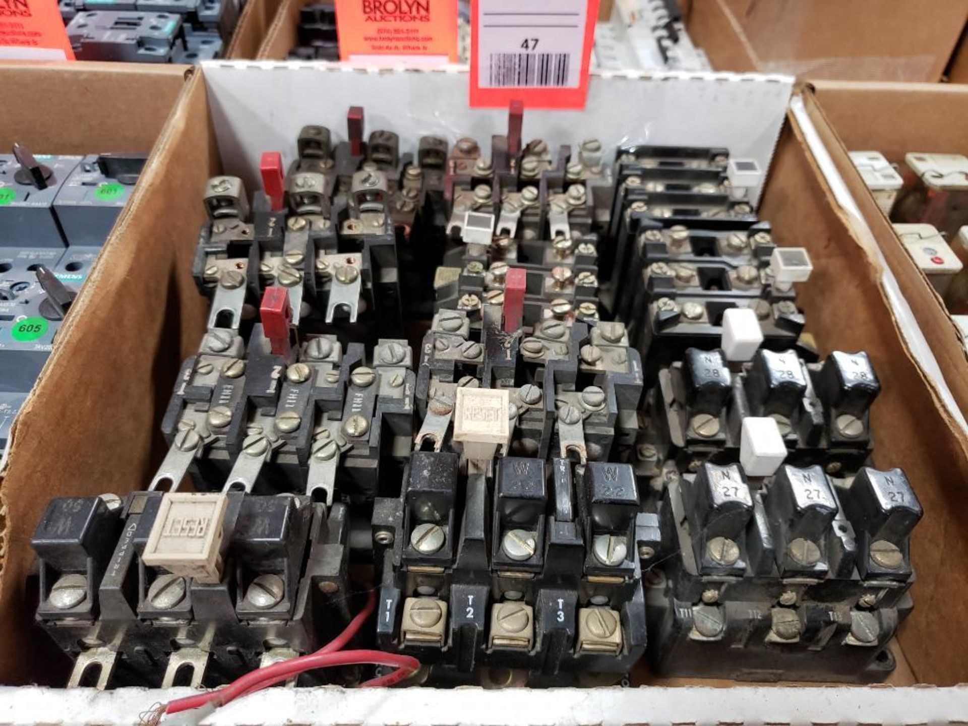 Assorted electrical starter relays.
