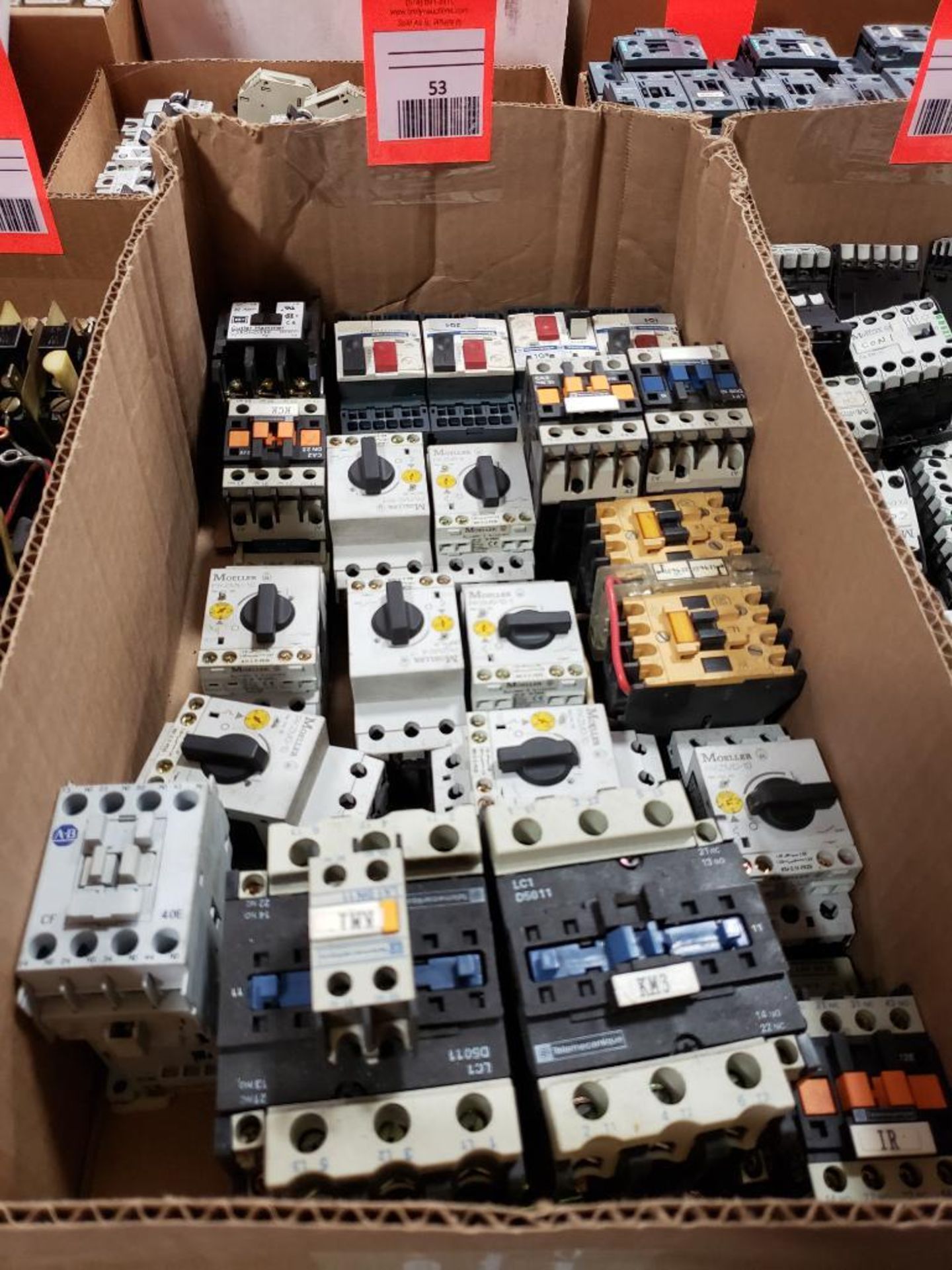 Assorted electrical contactor, motor starter. Moeller, Telemecanique, Allen Bradley.