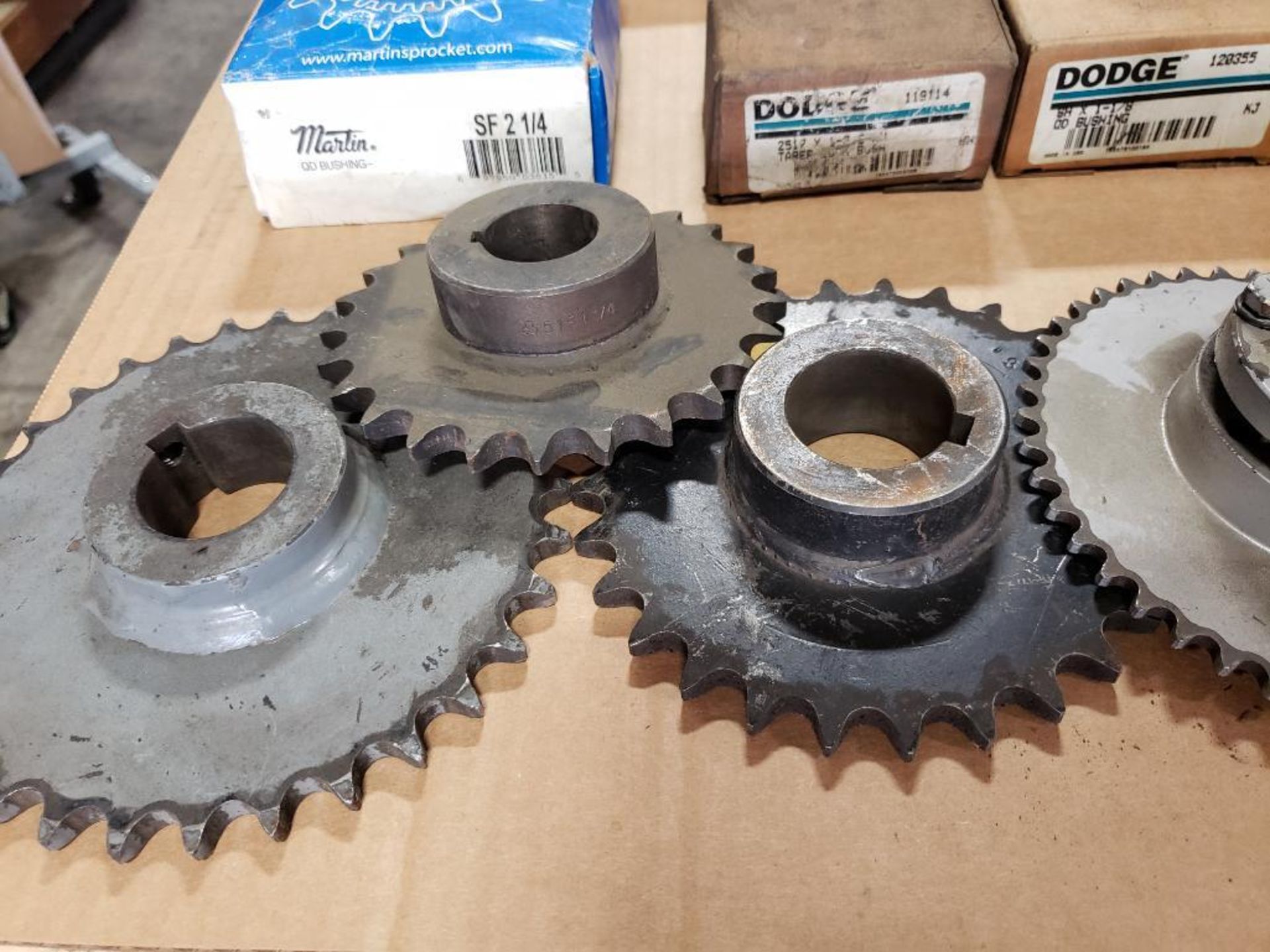 Assorted gears, pullys, and bushings. TB Woods, Dodge, Martin. - Image 12 of 13