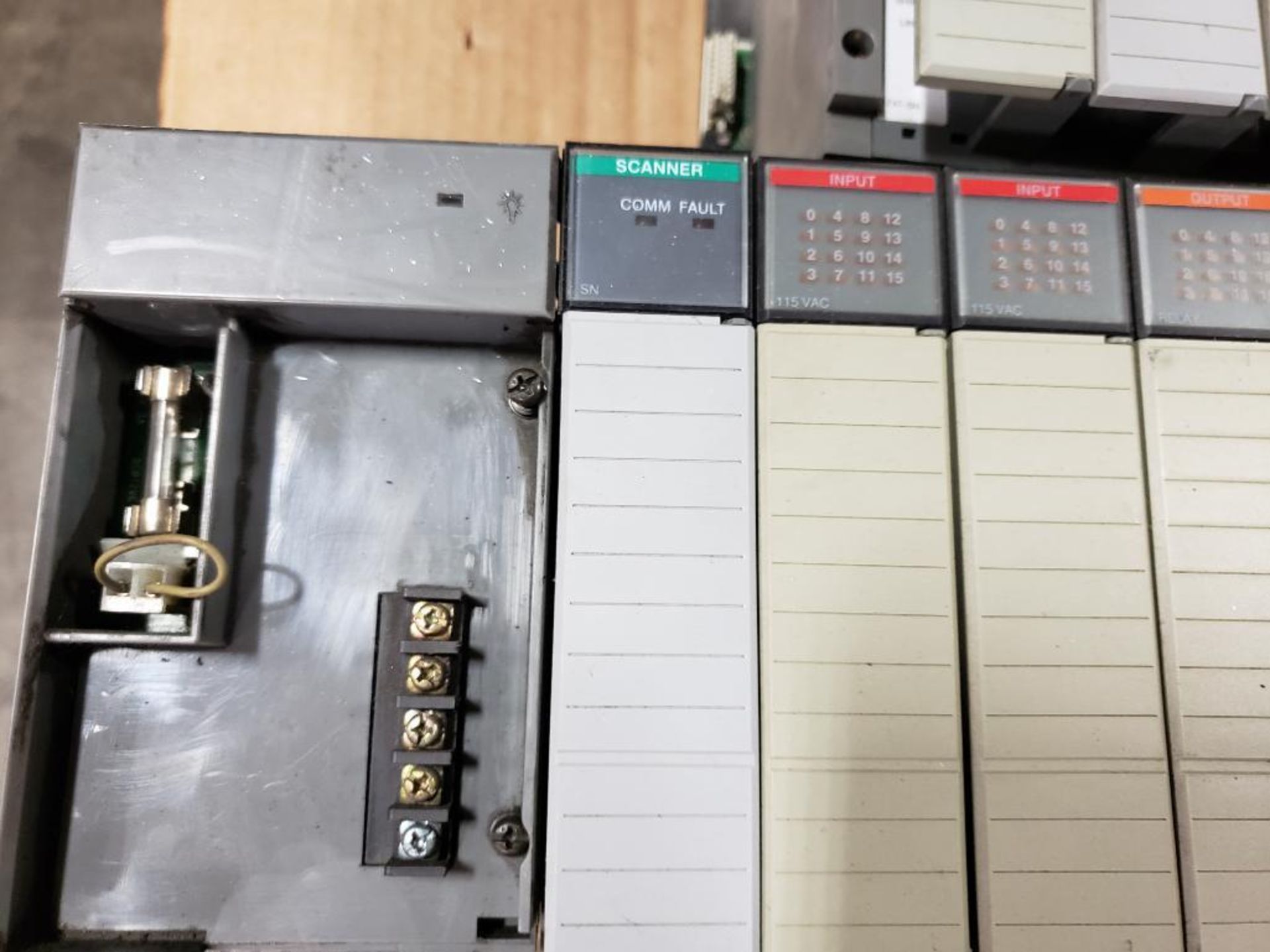 Qty 3 - Assorted Allen Bradley SLC control racks. 5/01 CPU, Scanner, and I/O units. - Image 6 of 8