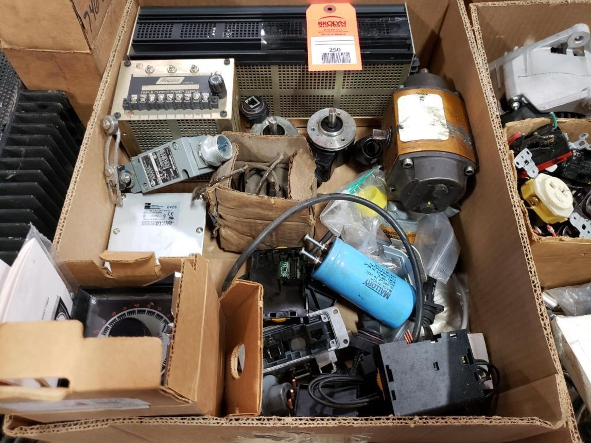 Pallet of assorted electrical. Plugs, power supply, meters, connectors. - Image 3 of 12