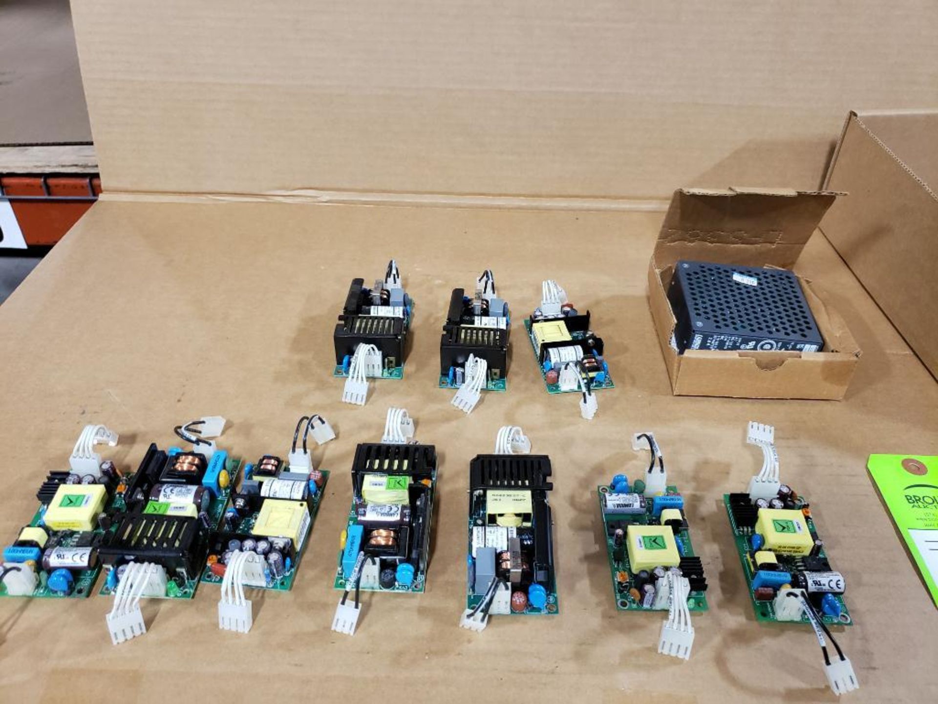 Assorted electrical control boards power supplies.
